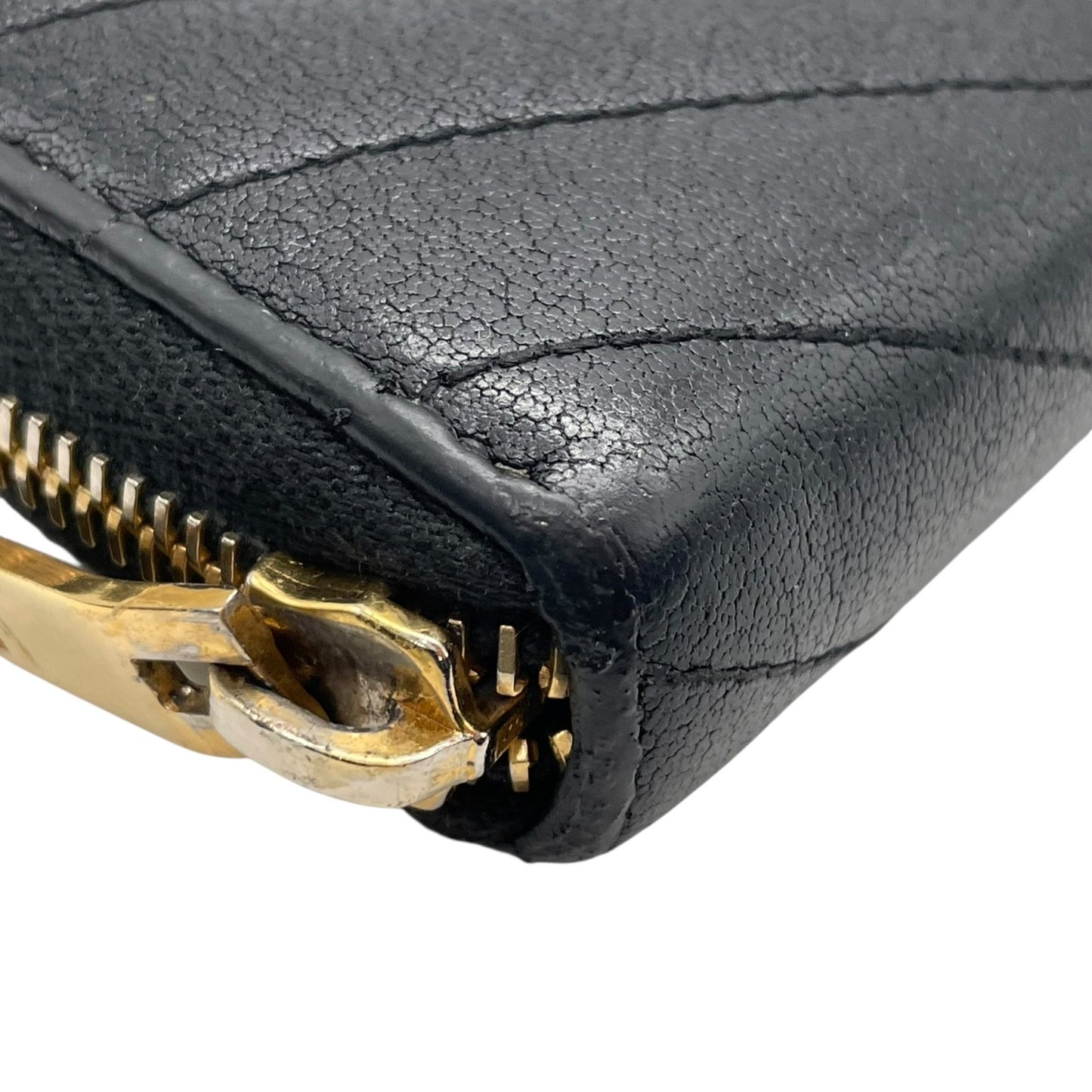 YVES SAINT LAURENT イヴ・サンローラン 長財布 レザー ブラック【中古】 ユニセックス