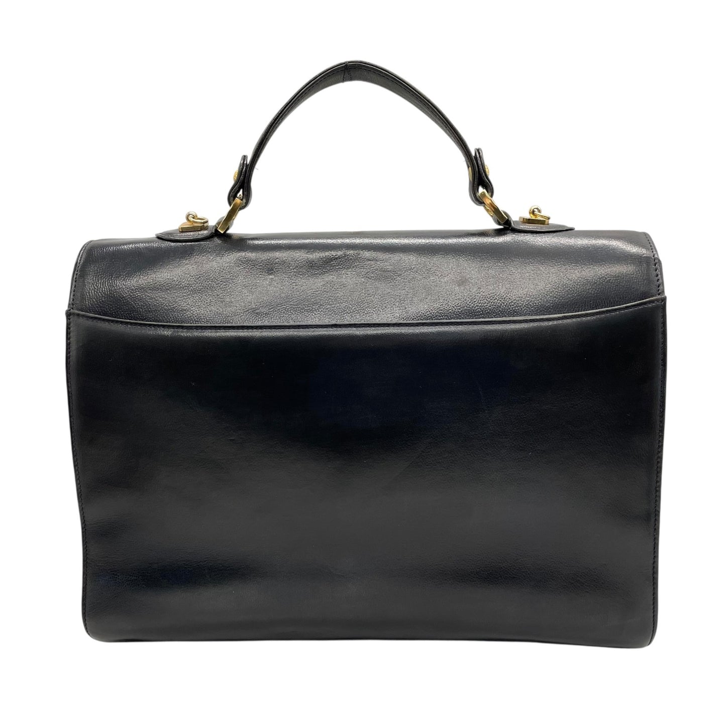 BALENCIAGA バレンシアガ ハンドバッグ ショルダー 2WAY レザー 黒 ブラック ビジネスバッグ ゴールド金具 ヴィンテージ ブリーフケース C