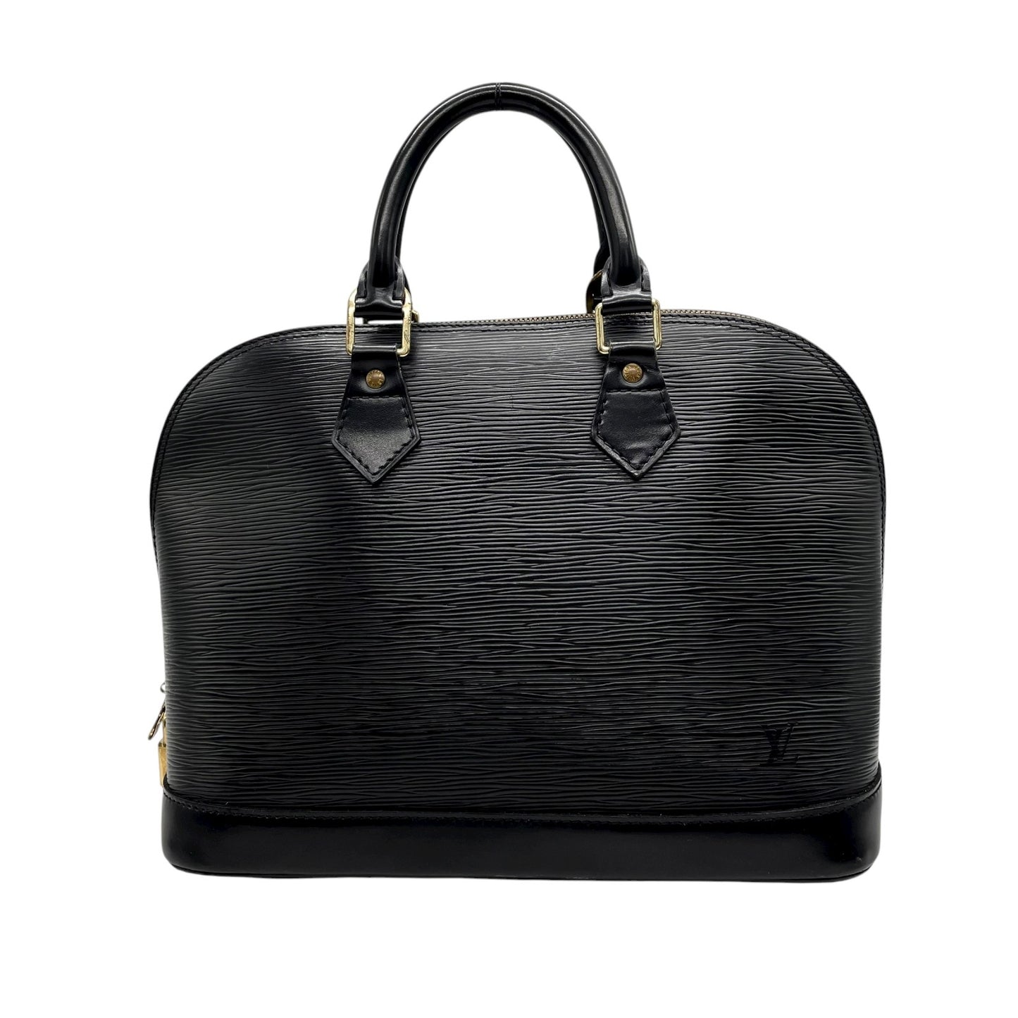 ルイヴィトン LOUIS VUITTON LV エピ アルマ ショルダーバッグ ハンドバッグ ドーム型 パドロック付き 2WAY ノワール ブラック 黒 ゴールド金具 D