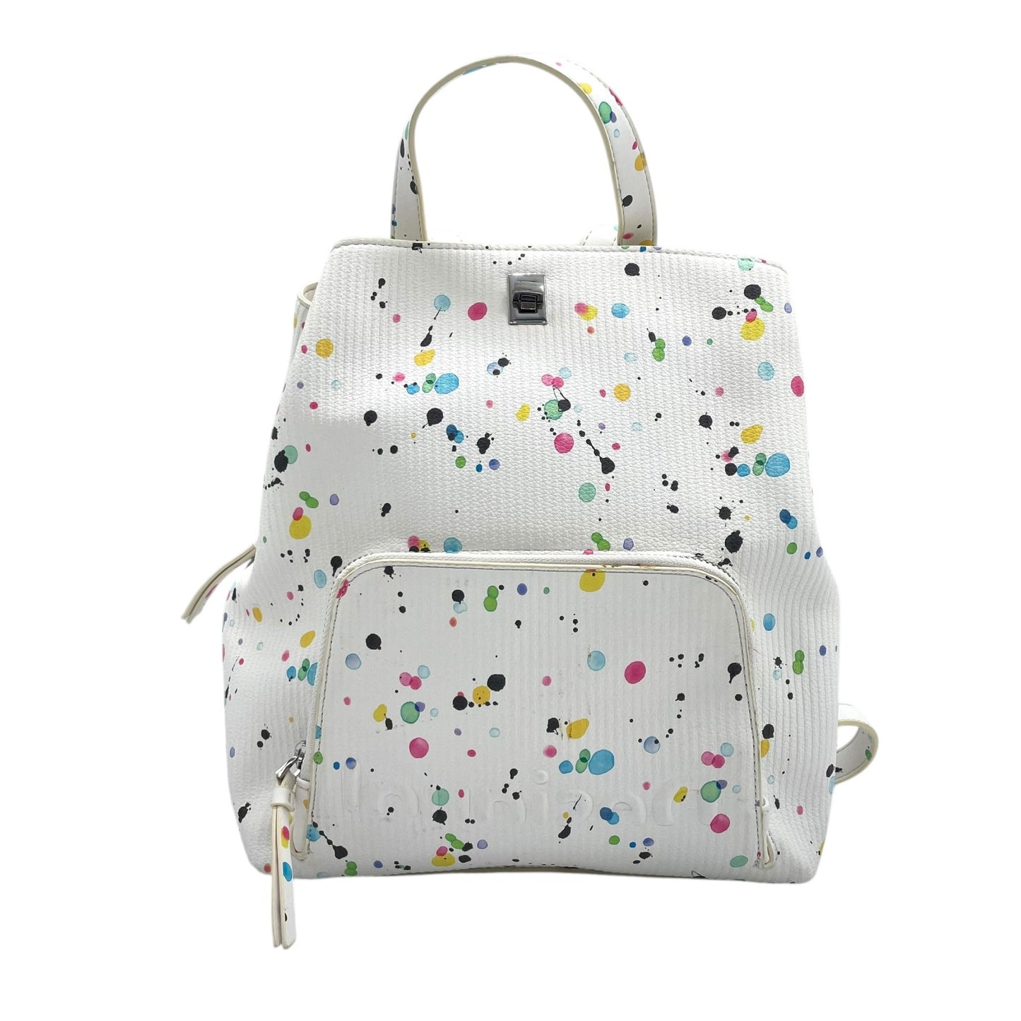 デシグアル Desigual バックパック リュック 白 ホワイト カラフル ペイント柄 マルチカラー アートデザイン S95