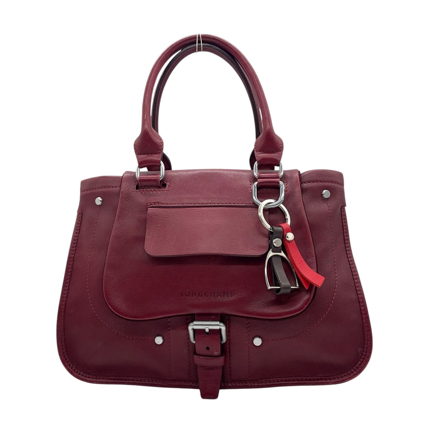 ロンシャン LONGCHAMP ハンドバッグ レザー ワインレッド 本革 チャーム付き Y2K ヴィンテージ ユニセックス s94