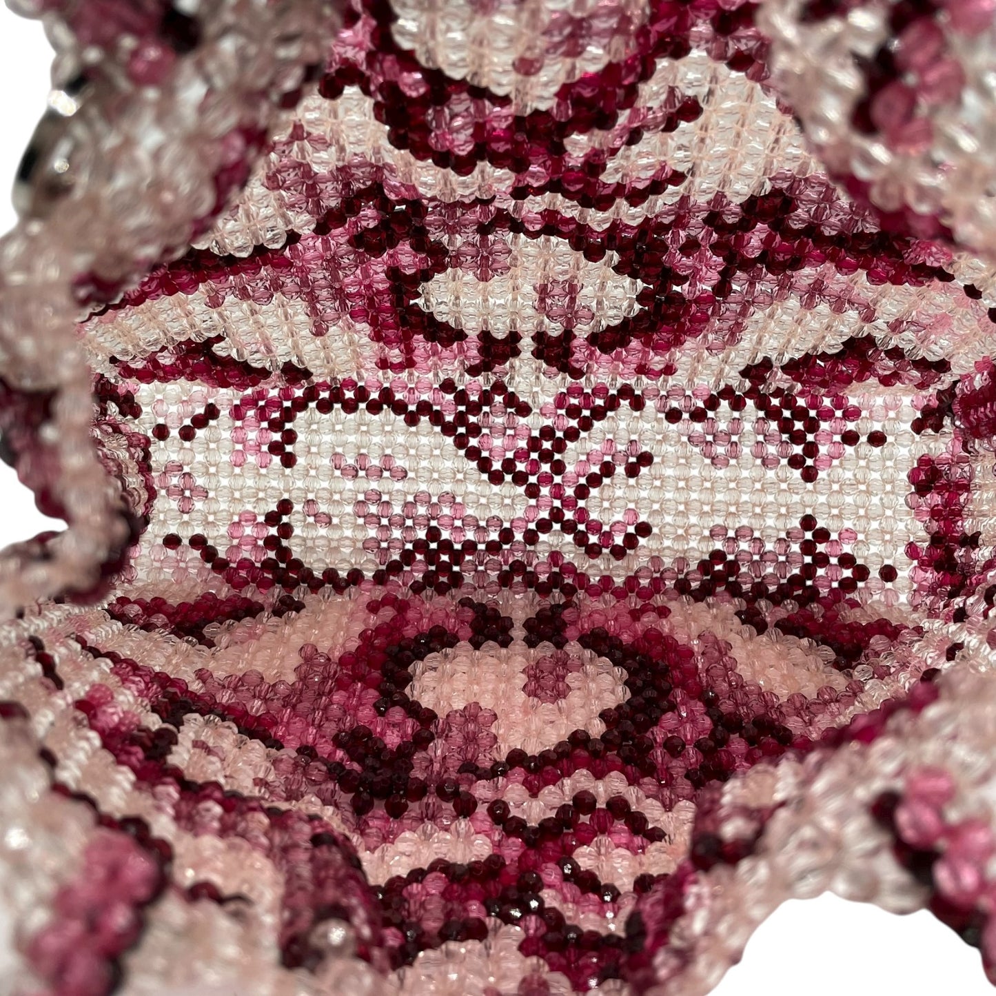 極美品 アンテプリマ ANTEPRIMA ワイヤーバッグ ビーズ ハンドバッグ ピンク系 グラデーション フラワー 花柄 クリスタル レディース U4