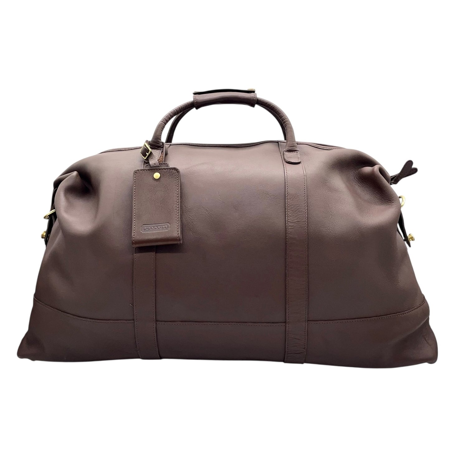 極美品 コーチ COACH レザー ボストンバッグ でかボストン 2WAY ショルダー付き 大容量 旅行 出張 茶色 ブラウン ゴールド金具 X