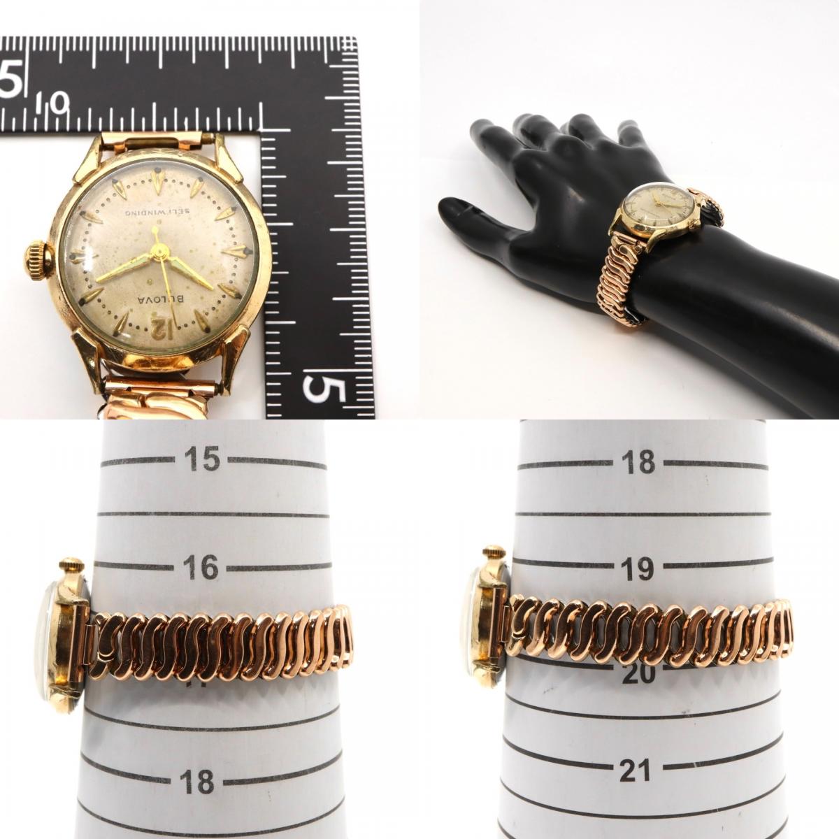 【稼働品】希少 ブローバ BULOVA 腕時計 自動巻き Selfwinding ゴールド レディースウォッチ ヴィンテージ アナログ アンティーク ドレスウォッチ クラシックデザイン ドーム風防 上品 エレガント E823841 クリーニング済み G2