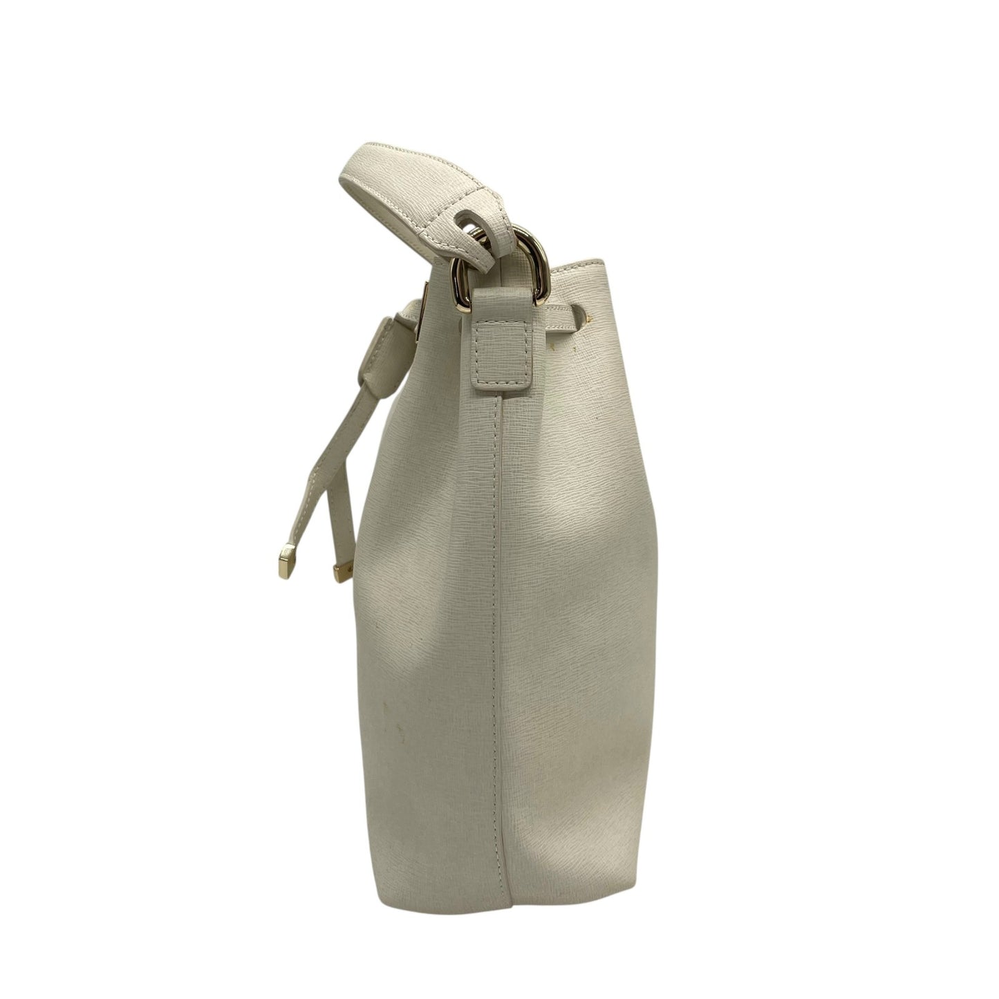 フルラ FURLA 2WAY ハンドバッグ ショルダーバッグ ホワイト 白 レザー 巾着型 ゴールド金具 手提げ 斜め掛け可 レディース T1