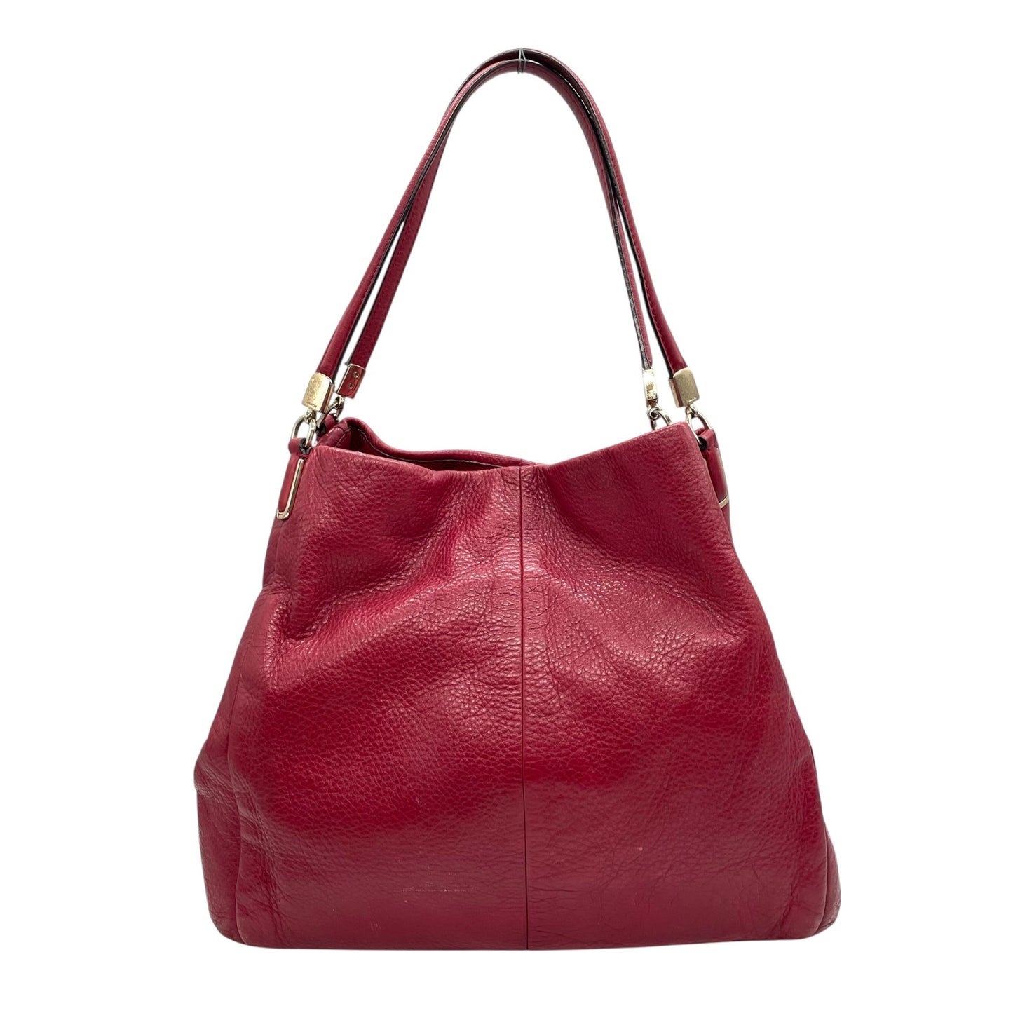 COACH コーチ ハンドバッグ トートバッグ 赤 レッド レザー ゴールド金具 ロゴ チャーム付き 肩掛け可 レディース T4