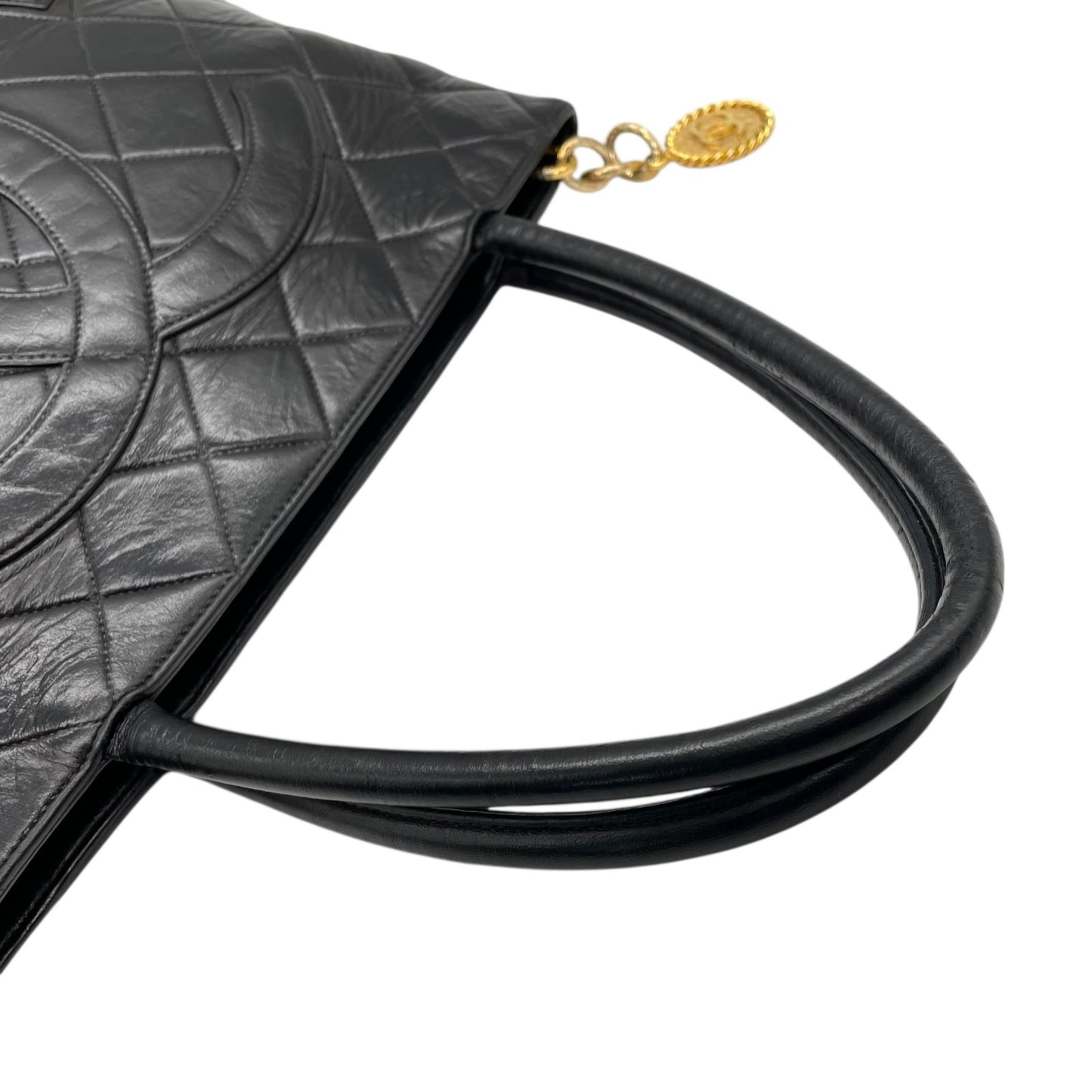 CHANEL シャネル ハンドバッグ レザー ブラック【中古】 レディース