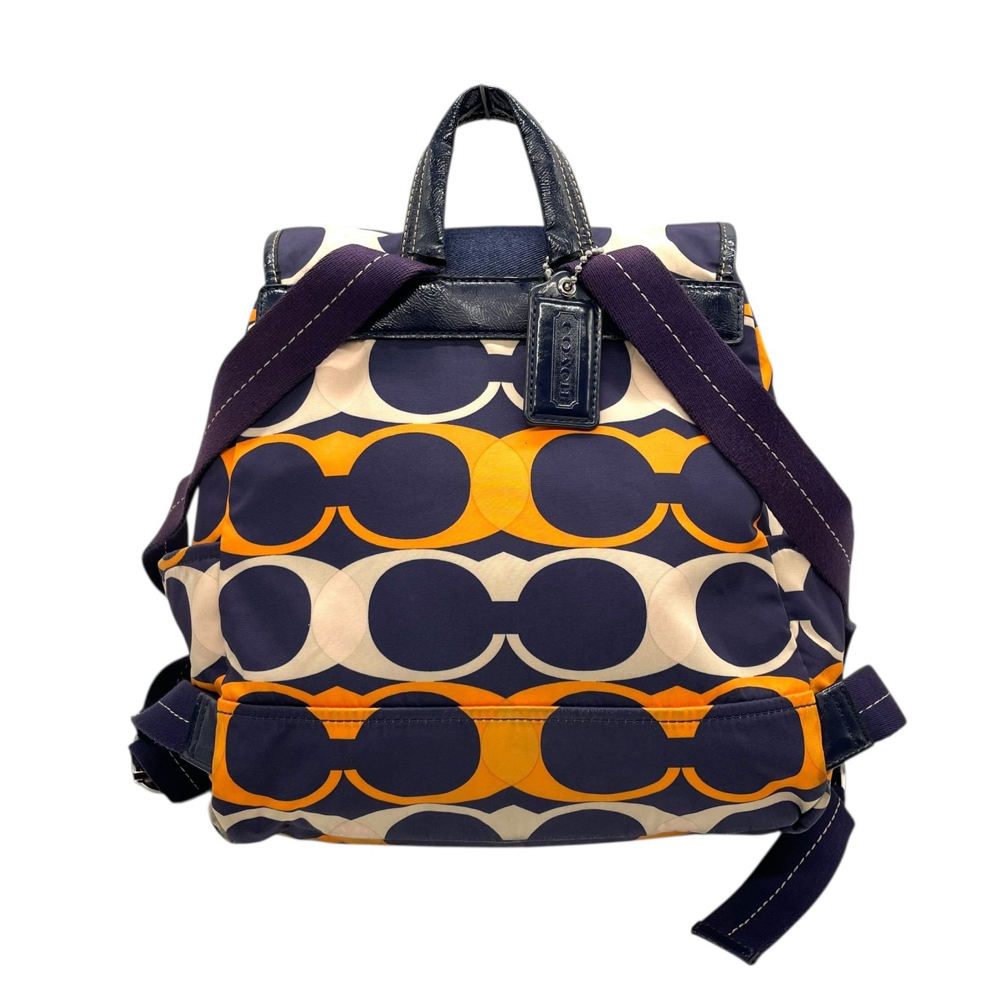 コーチ COACH リュックサック バックパック リュック デイパック F23909 シグネチャー レザー ナイロン 紺 ネイビー オレンジ カジュアル U8