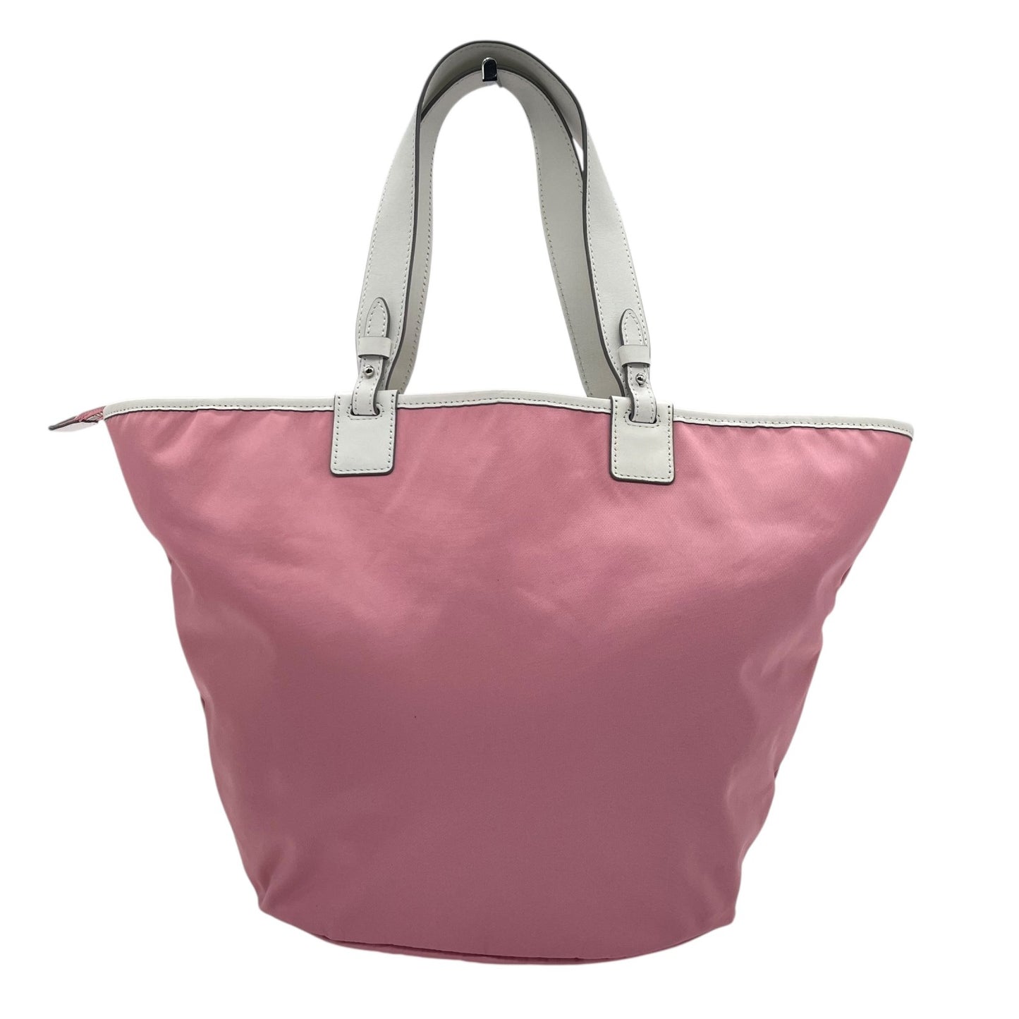 アニエスベー agnès b. VOYAGE トートバッグ ピンク 白 ホワイト ナイロン レザー 大容量 軽量 シンプルデザイン U17
