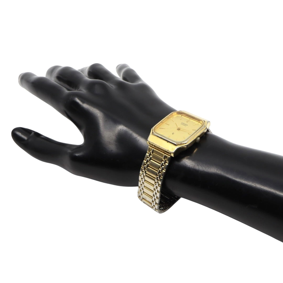 citizen シチズン クオーツ 腕時計 4031-491521K ゴールド レクタンギュラーケース ステンレスブレス レディース ヴィンテージ G8