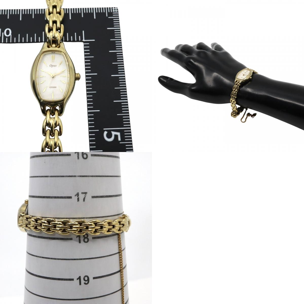 citizen シチズン オーパス クオーツ 腕時計 5421-F46924 ゴールドトーン トノーケース ホワイト文字盤 ステンレススチール レディース G8