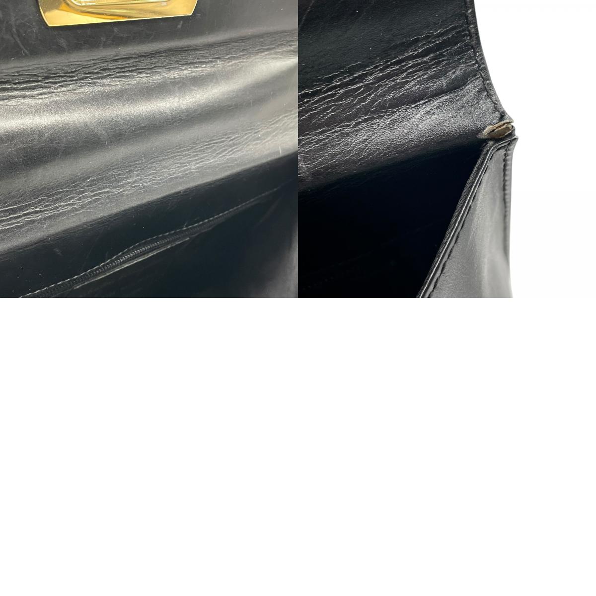 Salvatore Ferragamo フェラガモ ガンチーニ ハンドバッグ カーフレザー ブラック ゴールド金具 ヴィンテージ フォーマル A