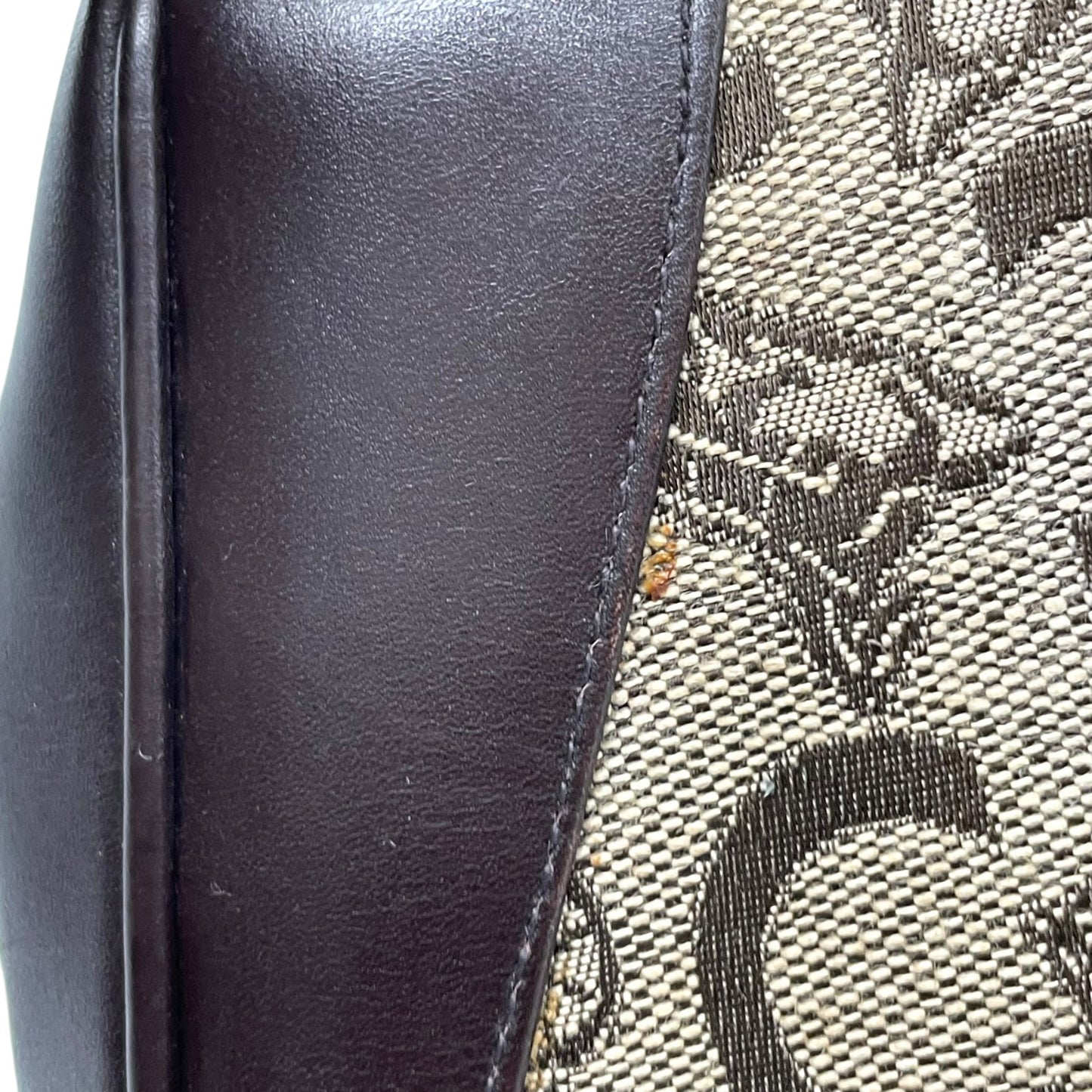 Authentic CELINE C Macadam Turnlock Handbag Canvas Leather Brown Gold Hardware Women