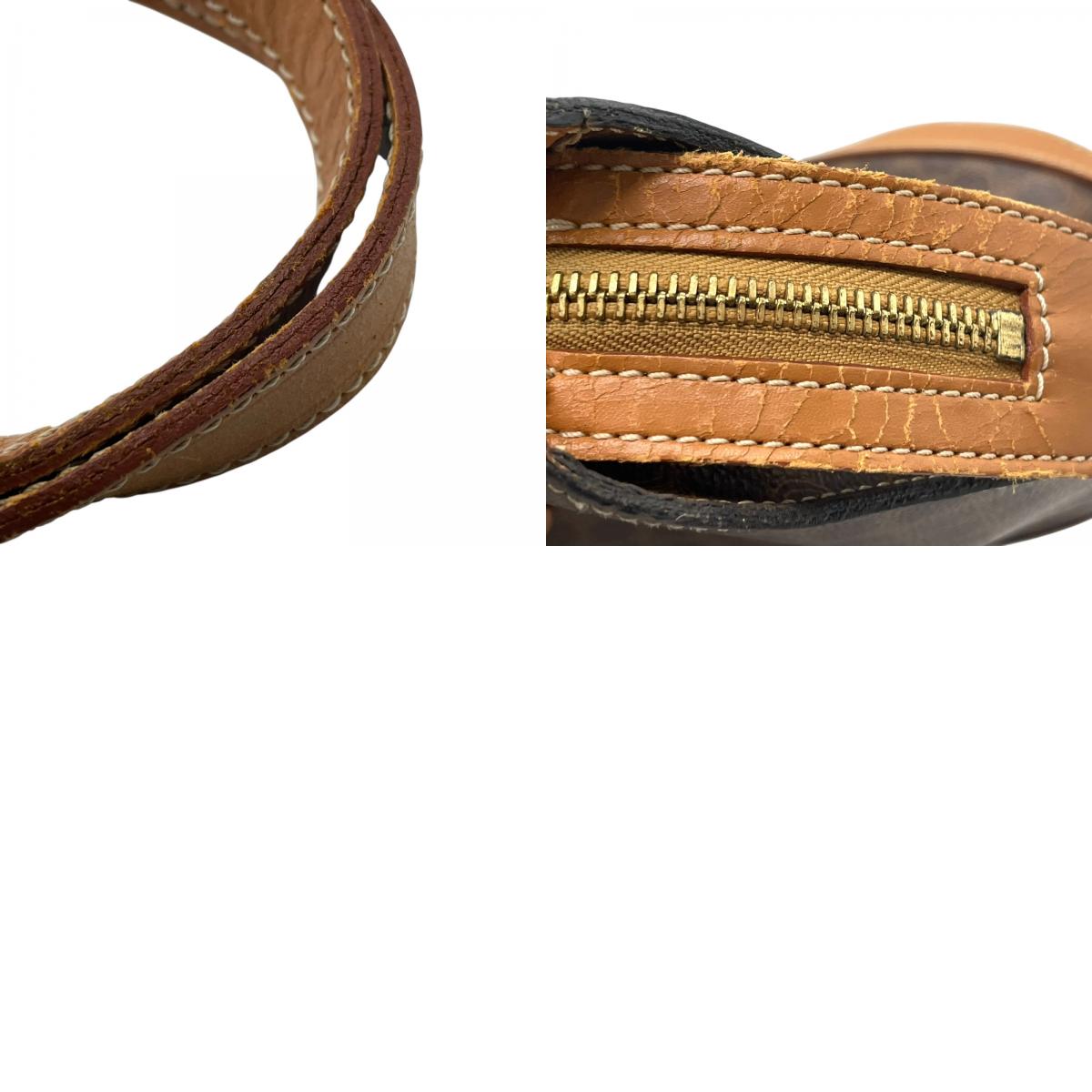 美品 CELINE セリーヌ マカダム ハンドバッグ トートバッグ PVC レザー 茶 ブラウン ゴールド金具 ワンショルダー 肩掛け可 ヴィンテージ オールドセリーヌ レディース B1