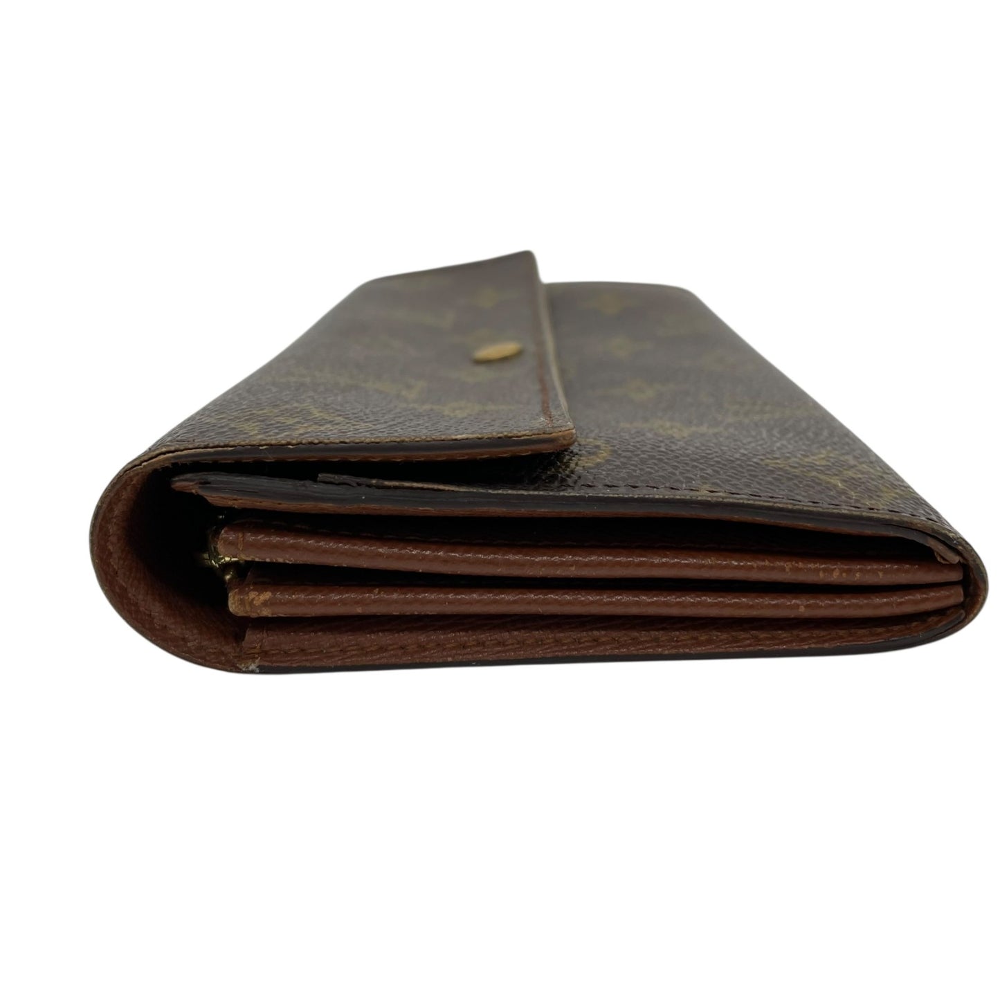 LOUIS VUITTON ルイヴィトン モノグラム ポシェット ポルトモネ クレディ 長財布 二つ折り ファスナー M61726 茶 ブラウン PVC レザー メンズ レディース W3