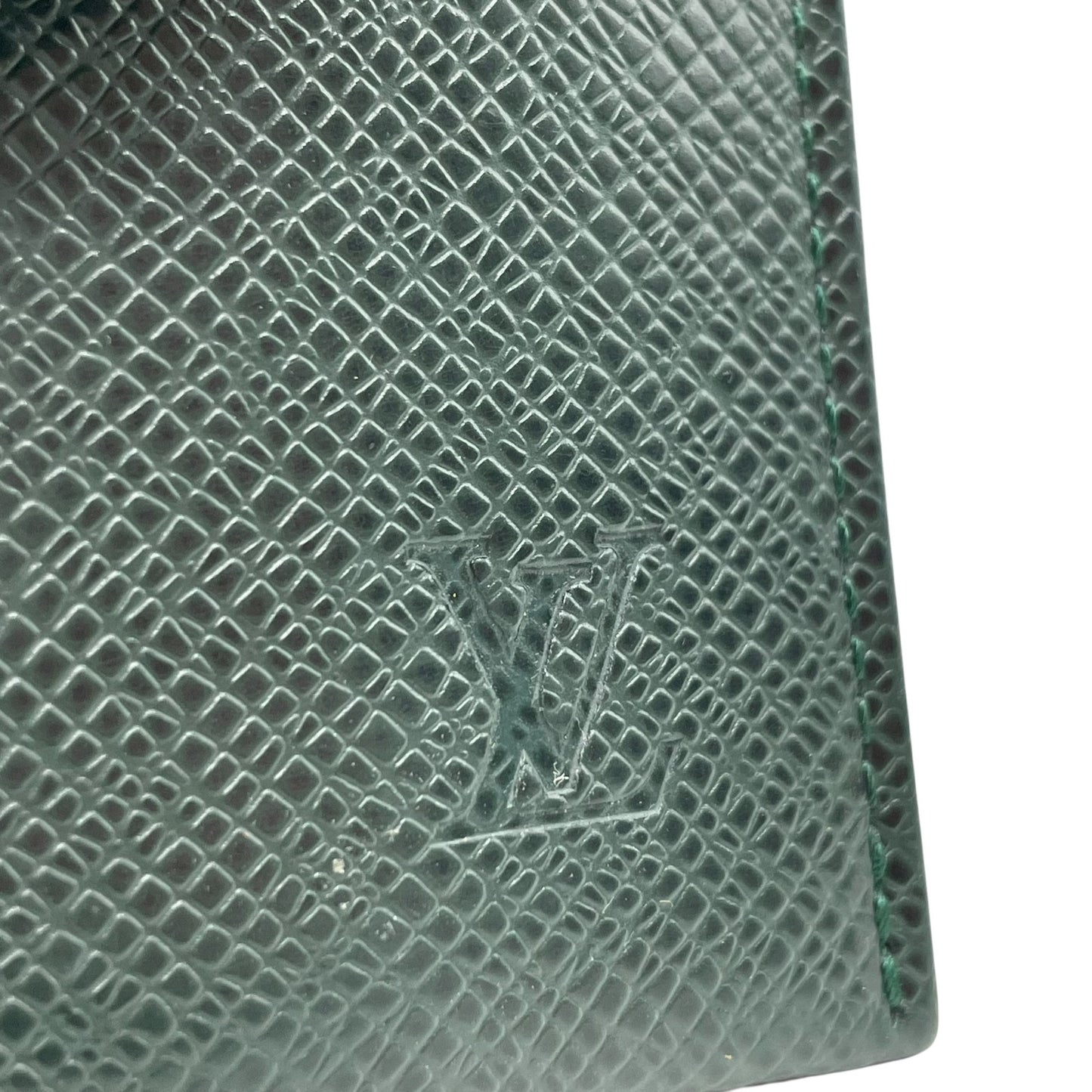 美品 LOUIS VUITTON ルイヴィトン タイガ エテュイ カルト デヴィジット トワレット カードケース M30544 緑 グリーン レザー 定期ケース メンズ ビジネス W3