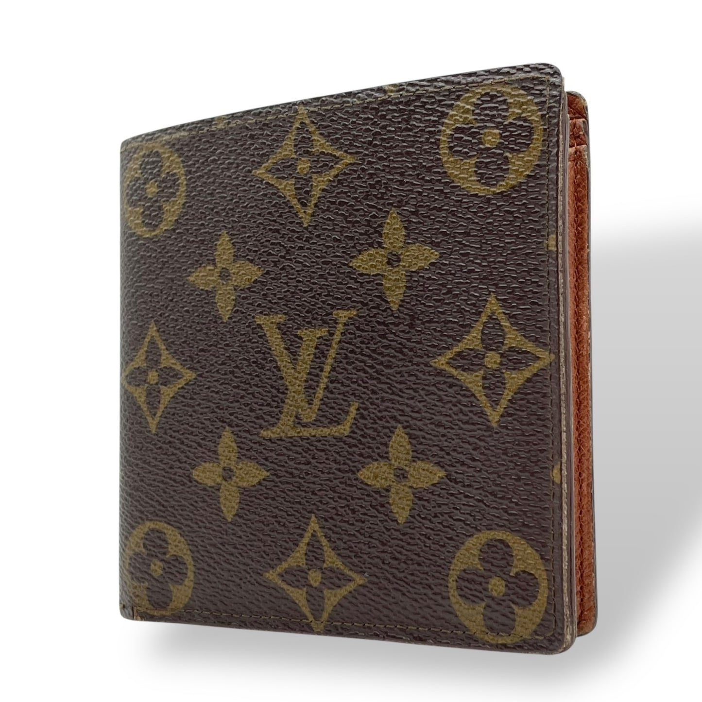 LOUIS VUITTON ルイヴィトン モノグラム ポルトフォイユ・マルコ 二つ折り財布 茶 ブラウン PVC レザー ゴールド金具 M61675 メンズ レディース M4