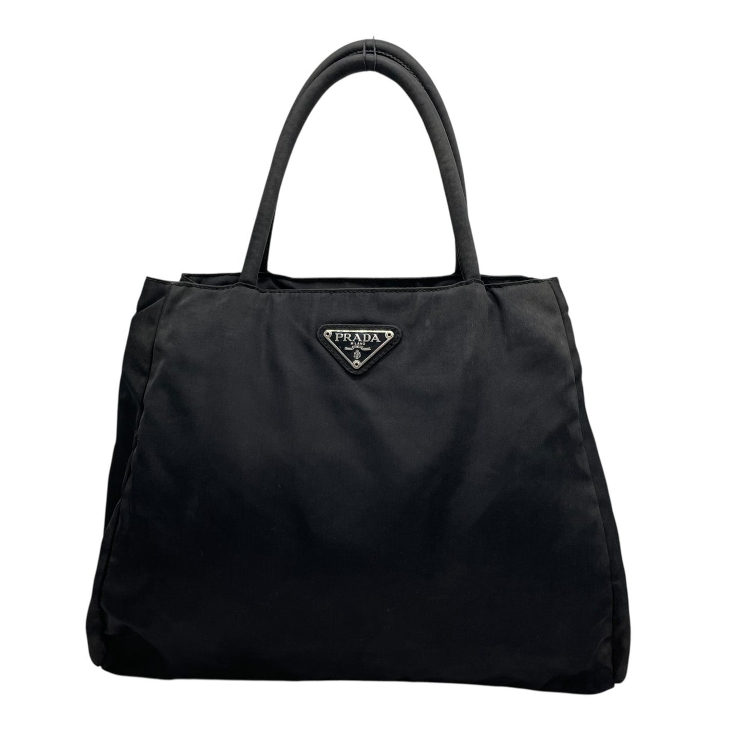 美品 PRADA プラダ ナイロントートバッグ ブラック 三角ロゴプレート 大容量 ハンドバッグ レディース メンズ 正規品 K3