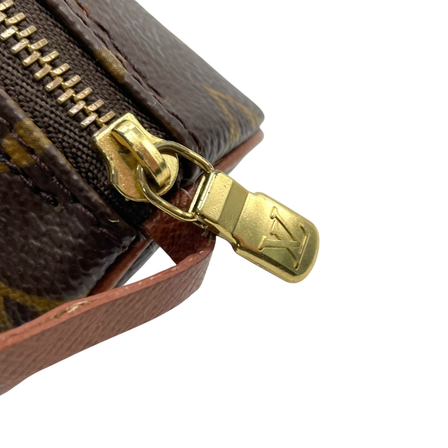 美品 ルイヴィトン モノグラム パピヨン用 ミニポーチ モノグラムキャンバス×レザー ゴールド金具 正規品 D2