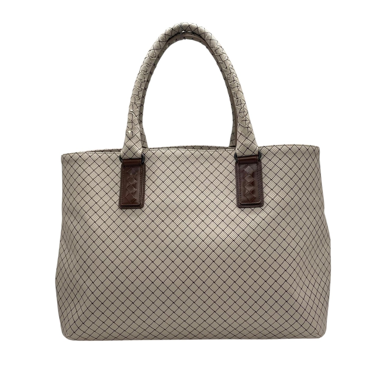 BOTTEGA VENETA ボッテガヴェネタ マルコポーロ イントレッチオジェット トートバッグ ハンドバッグ グレー ブラウン PVC ブラック金具 メンズ レディース 手提げ A