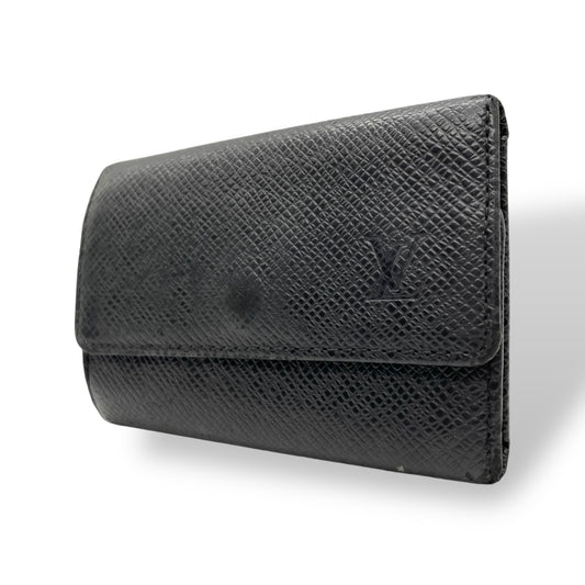 LOUIS VUITTON ルイヴィトン ミュルティクレ 6 タイガ 6連キーケース M30532 黒 ブラック レザー シルバー金具 メンズ W5