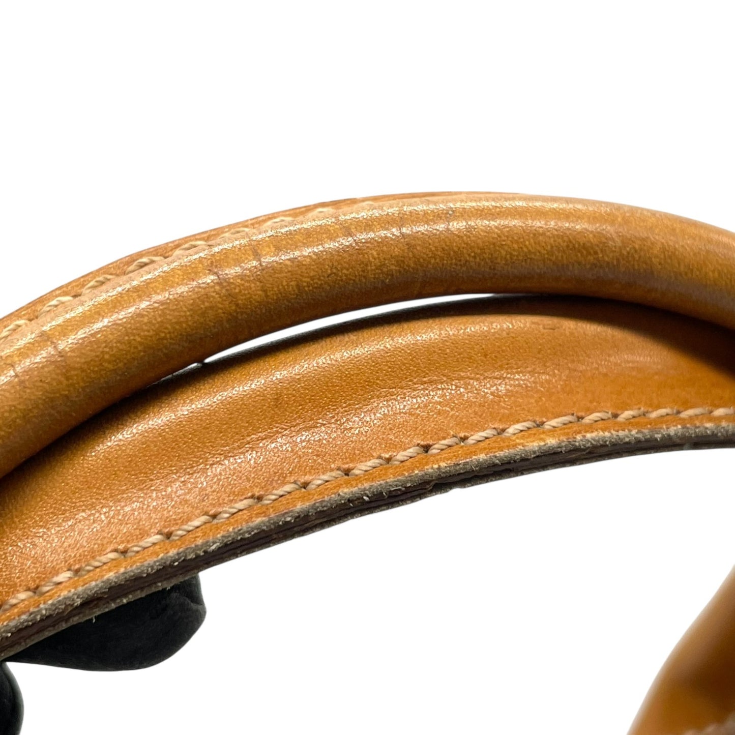 セリーヌ CELINE レザーハンドバッグ ブラック×ブラウン 黒 茶色 ゴールド金具 金金具 ボストンバッグ型 ヴィンテージ K5