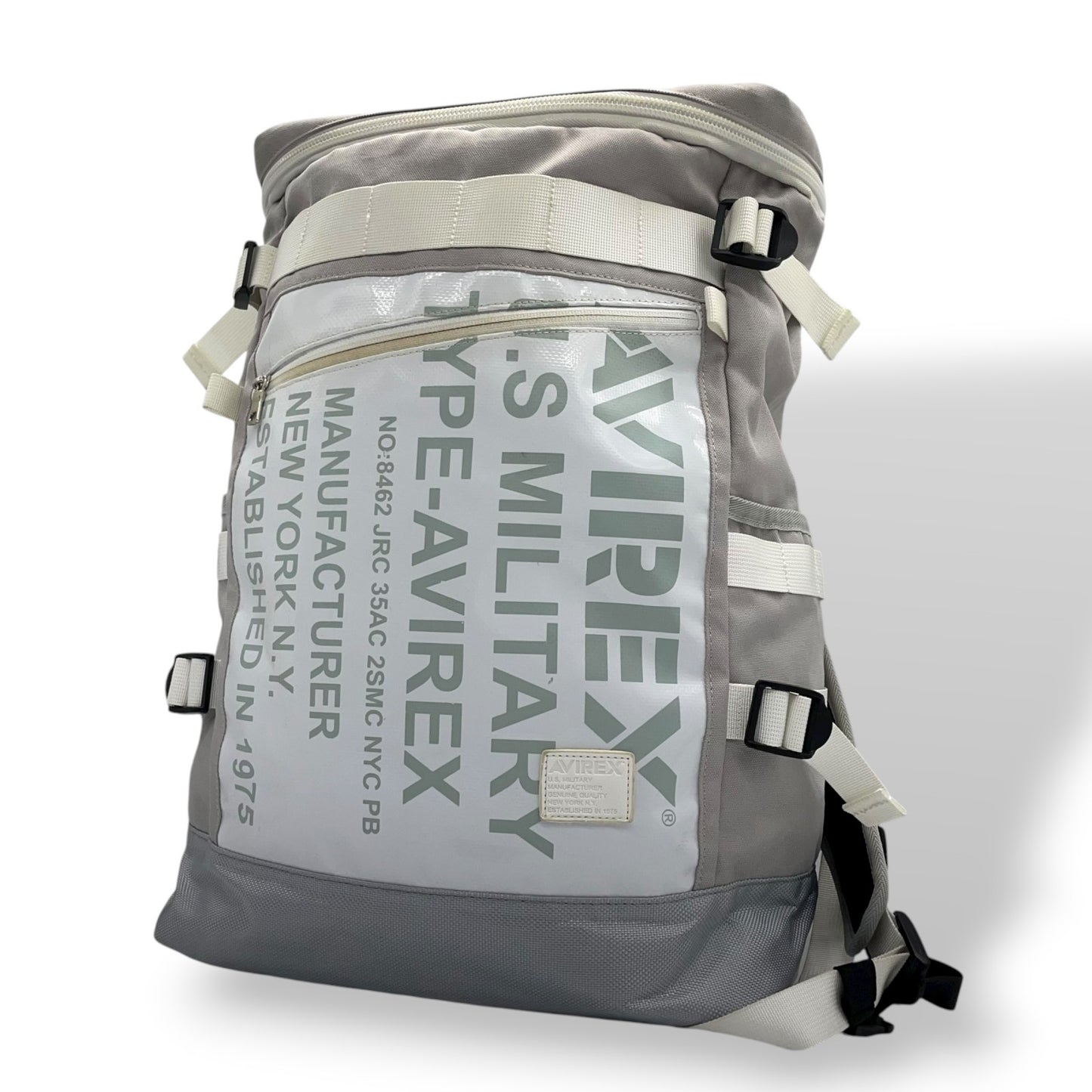 アビレックス AVIREX リュック バックパック ミリタリー ロールトップ グレー 白 ホワイト 大容量 メンズ レディース U11
