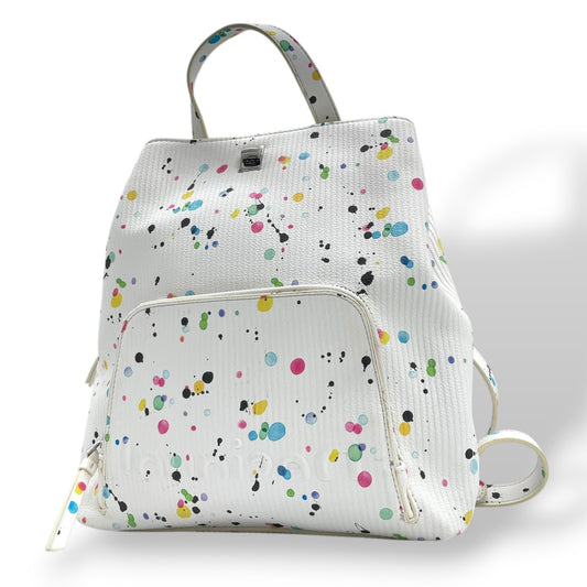デシグアル Desigual バックパック リュック 白 ホワイト カラフル ペイント柄 マルチカラー アートデザイン S95