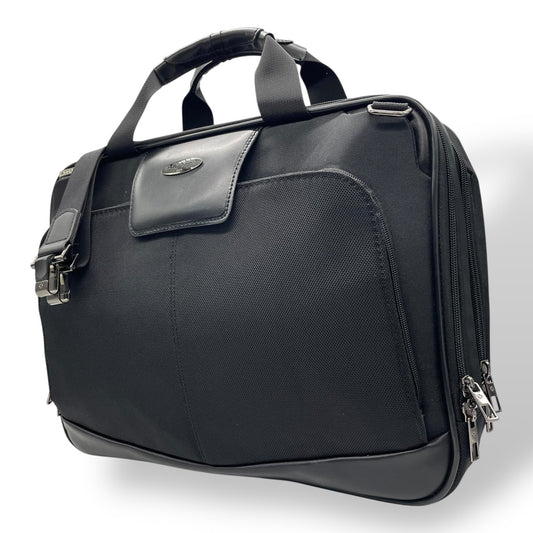 美品 サムソナイト Samsonite ビジネスバッグ ブリーフケース 2WAY ショルダー付 ナイロン×レザー 黒 ブラック X2