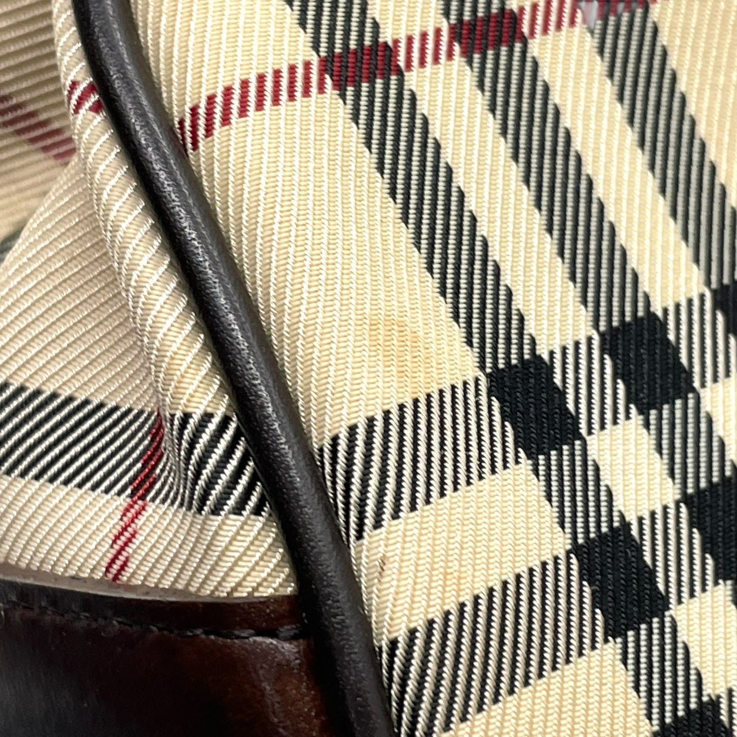 美品 バーバリー BURBERRY ハウスチェック ノバチェック ボストンバッグ レザー キャンバス 茶色 ブラウン×ベージュ ロゴプレート C7