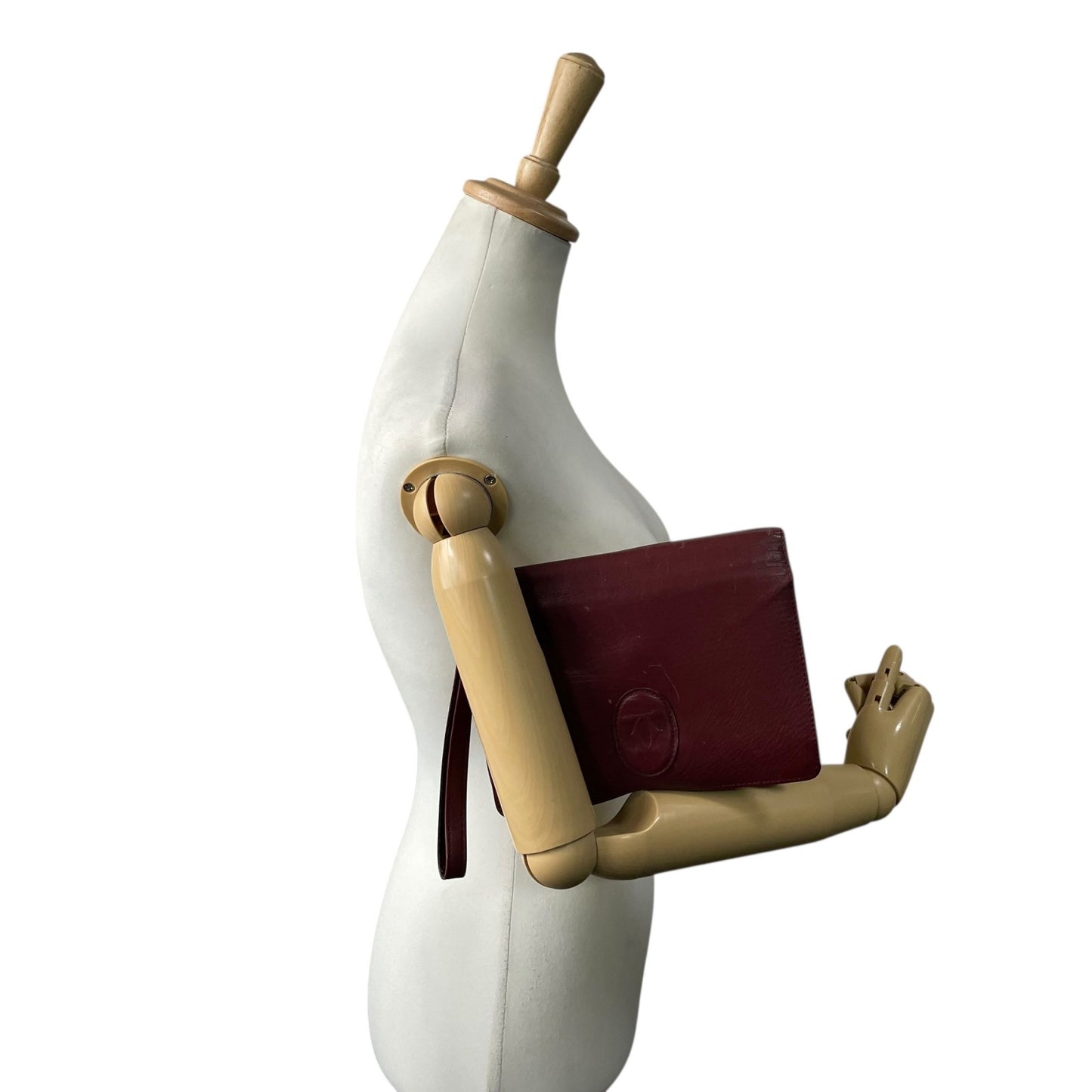 Cartier カルティエ マストライン クラッチバッグ セカンドバッグ 赤 ボルドー ワインレッド レザー 2Cモチーフ メンズ A1