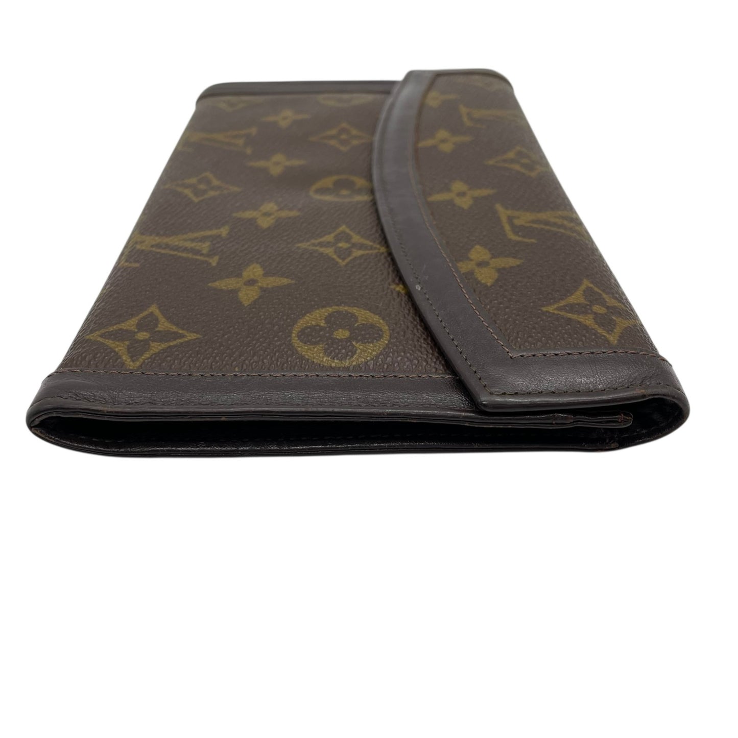 ルイヴィトン LOUIS VUITTON LV モノグラム 長財布 フラップ 茶色 ブラウン PVC レザー メンズ レディース W5