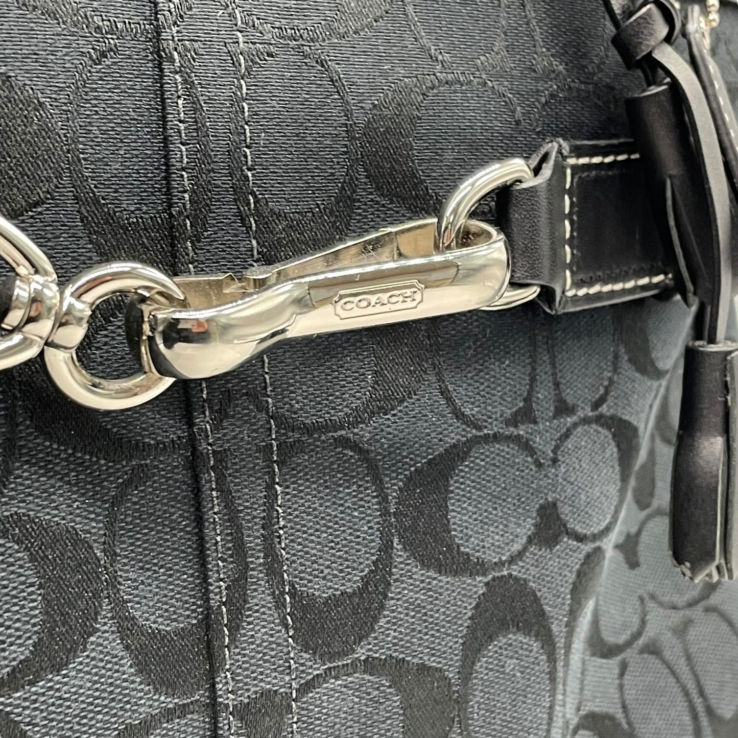 コーチ COACH トートバッグ シグネチャーF08K07 黒 ブラック 紺 ネイビー ジャガード レザー ホースビット A4対応 通勤 通学 U12