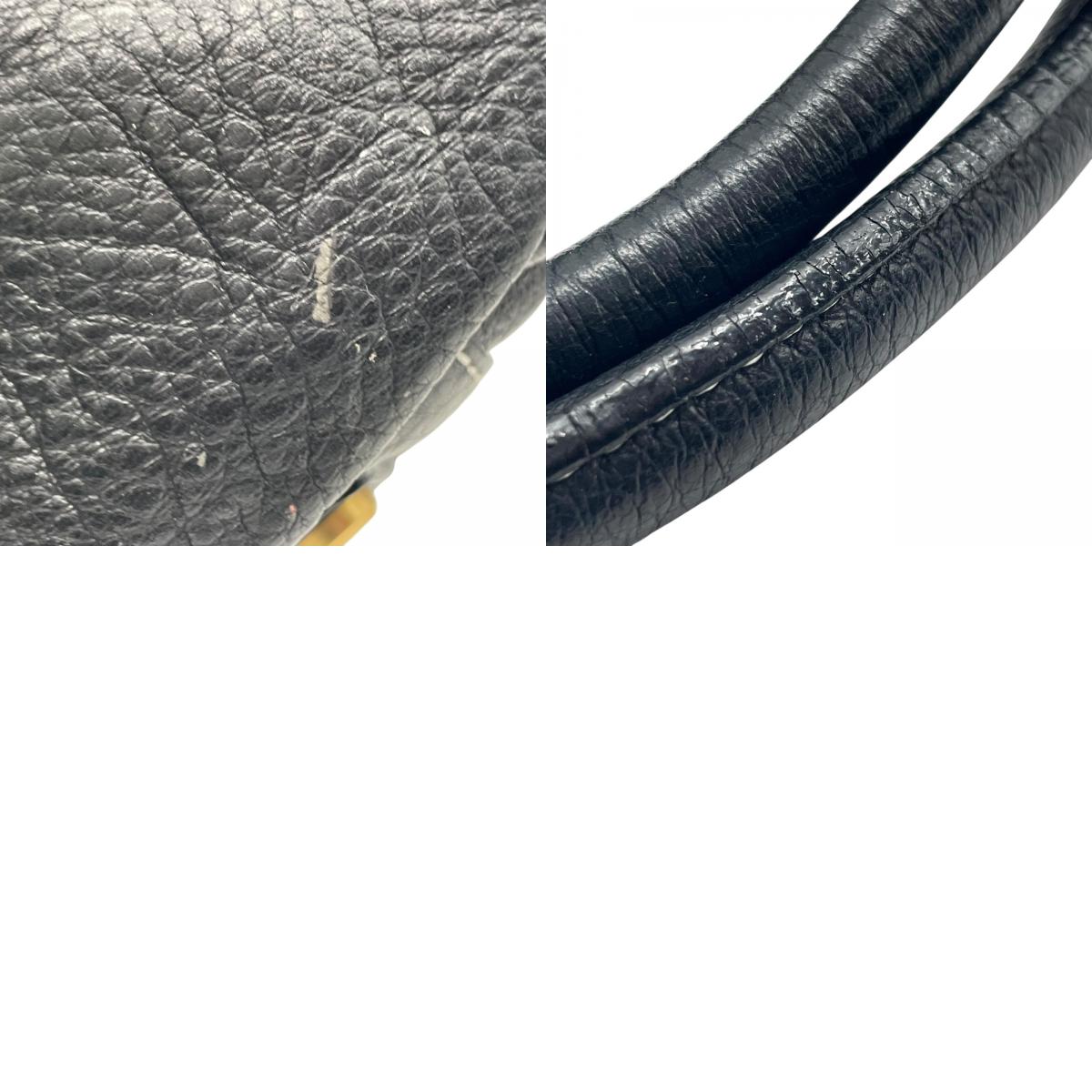 A.D.M.J エーディーエムジェイ トートバッグ レザー 黒 ブラック ホワイトステッチ シュリンクレザー 金金具 ゴールド金具 T3