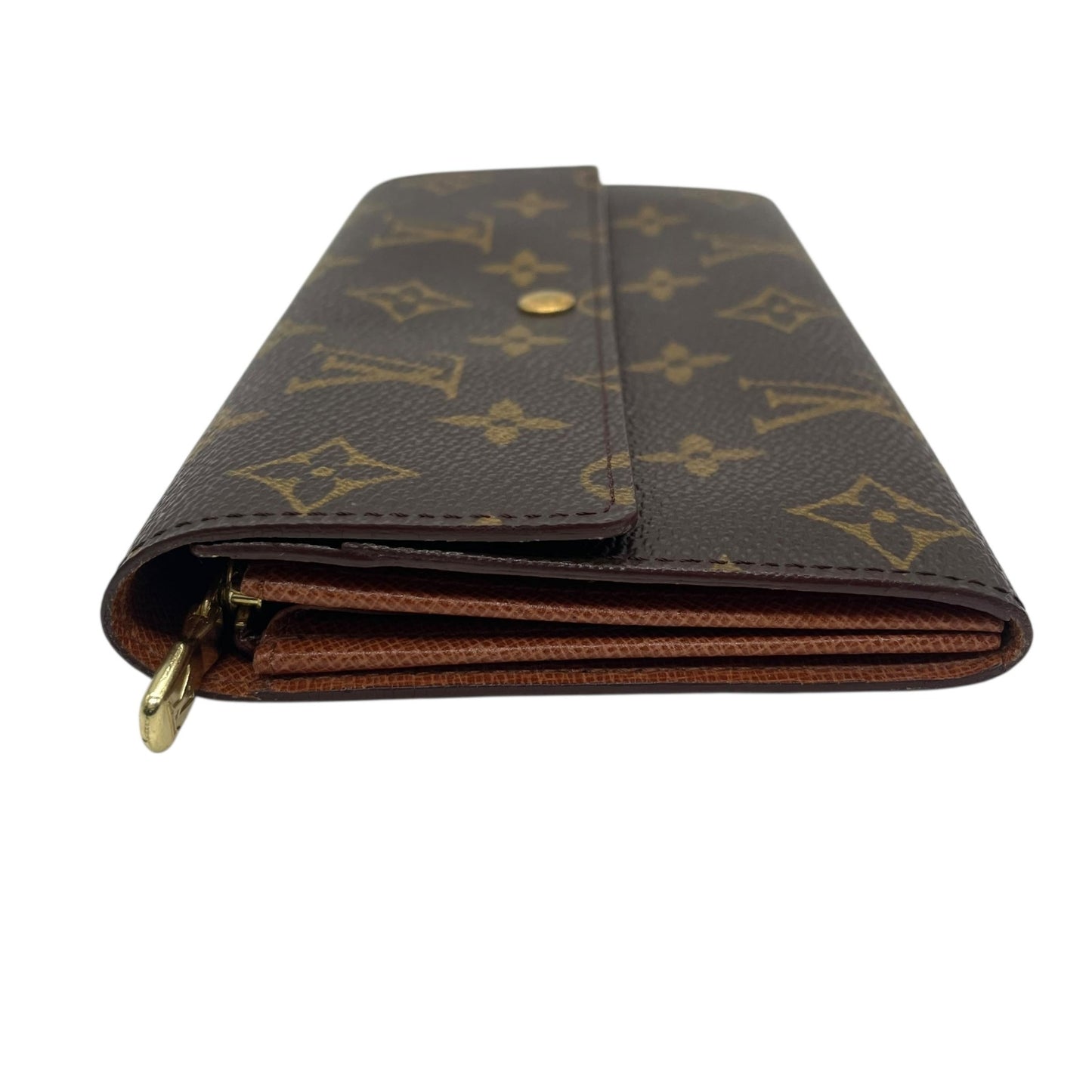 美品 ルイ・ヴィトン LOUIS VUITTON LV モノグラム ポルトフォイユ サラ 長財布 M61734 茶色 ブラウン 金金具 ゴールド金具 シリアル刻印 W1
