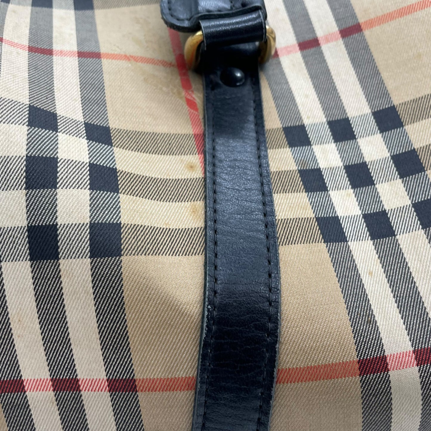 バーバリーズ Burberrys ボストンバッグ ハンドバッグ ノバチェック シャドーホース ベージュ 黒 ブラック キャンバス レザー 大容量 旅行バッグ C