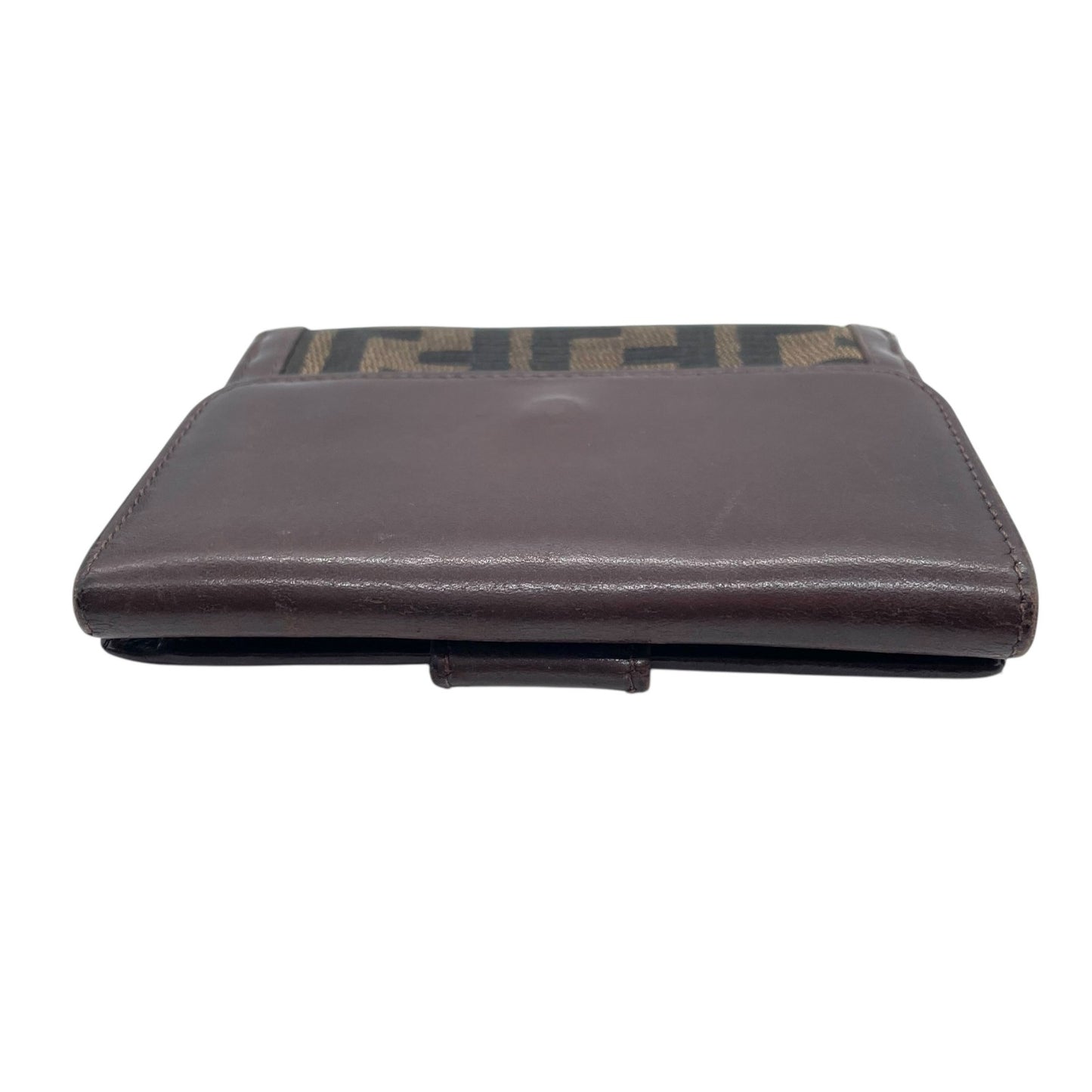 フェンディ FENDI 財布 ズッカ柄 ブラウン 茶色 ブラック 黒 キャンバス レザー 二つ折り ウォレット W4