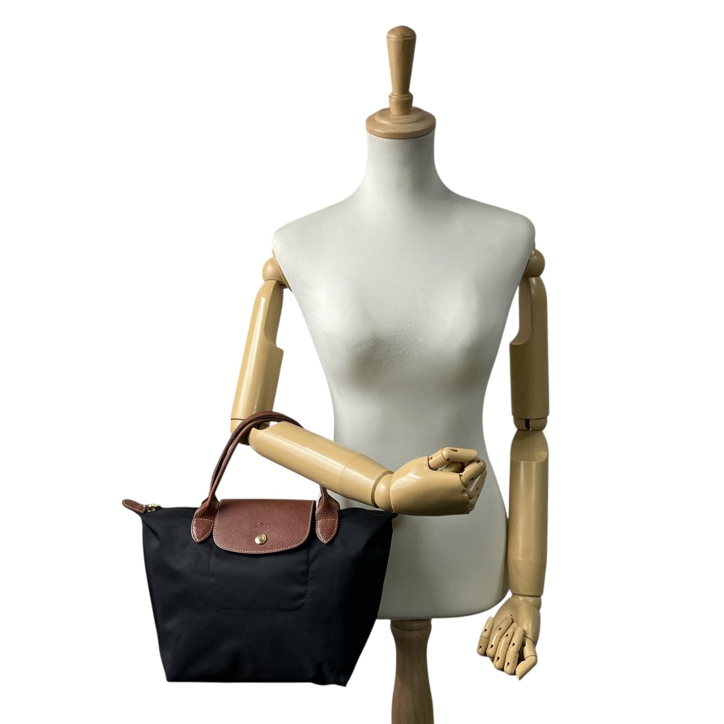 ロンシャン LONGCHAMP ル・プリアージュ トートバッグ Sサイズ ブラック黒 ブラウン 茶色 ナイロン レザー 折りたたみ 軽量 U17