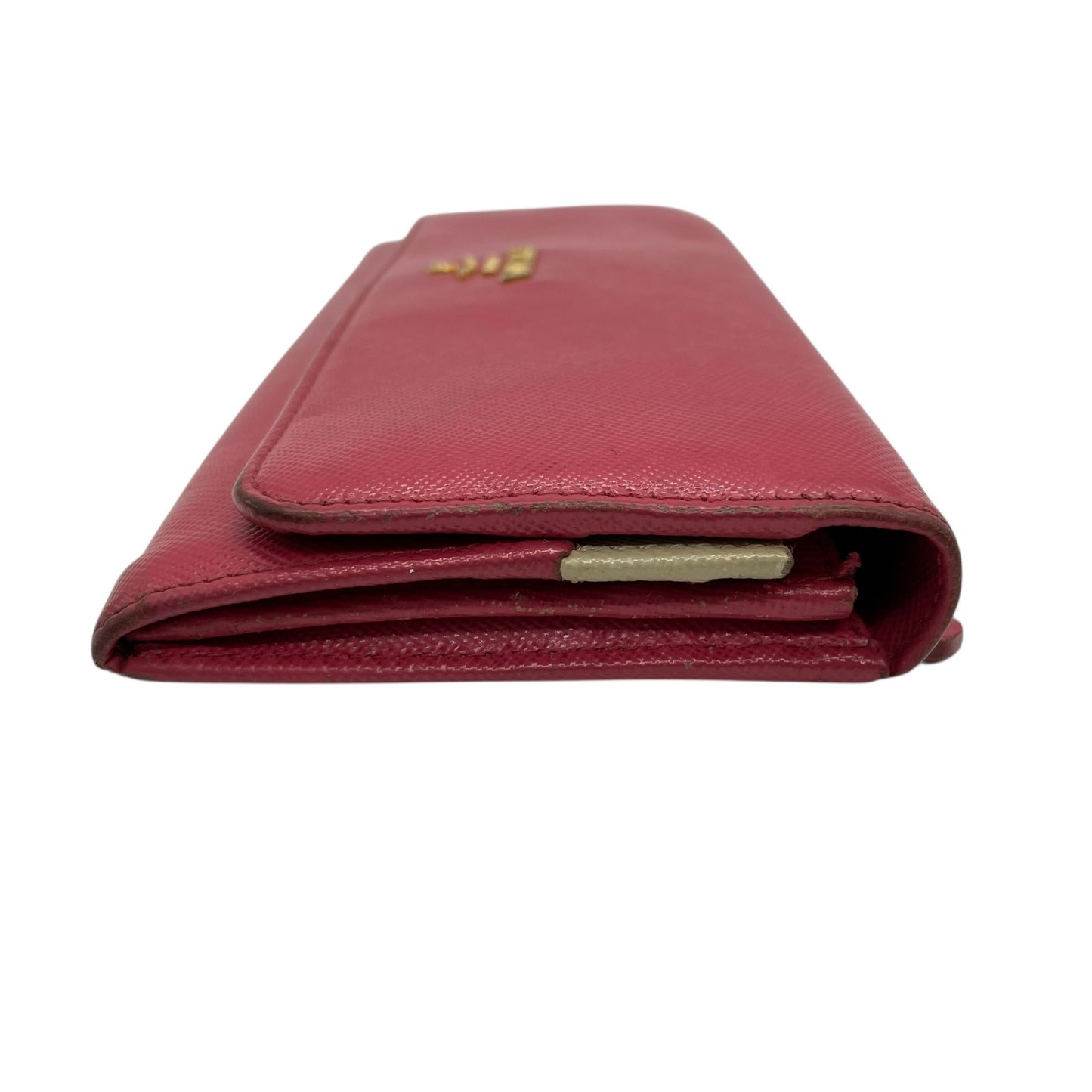 PRADA プラダ 長財布 ロングウォレット サフィアーノレザー フラップ ピンク バイカラー ゴールド金具 ロゴ レディース W3