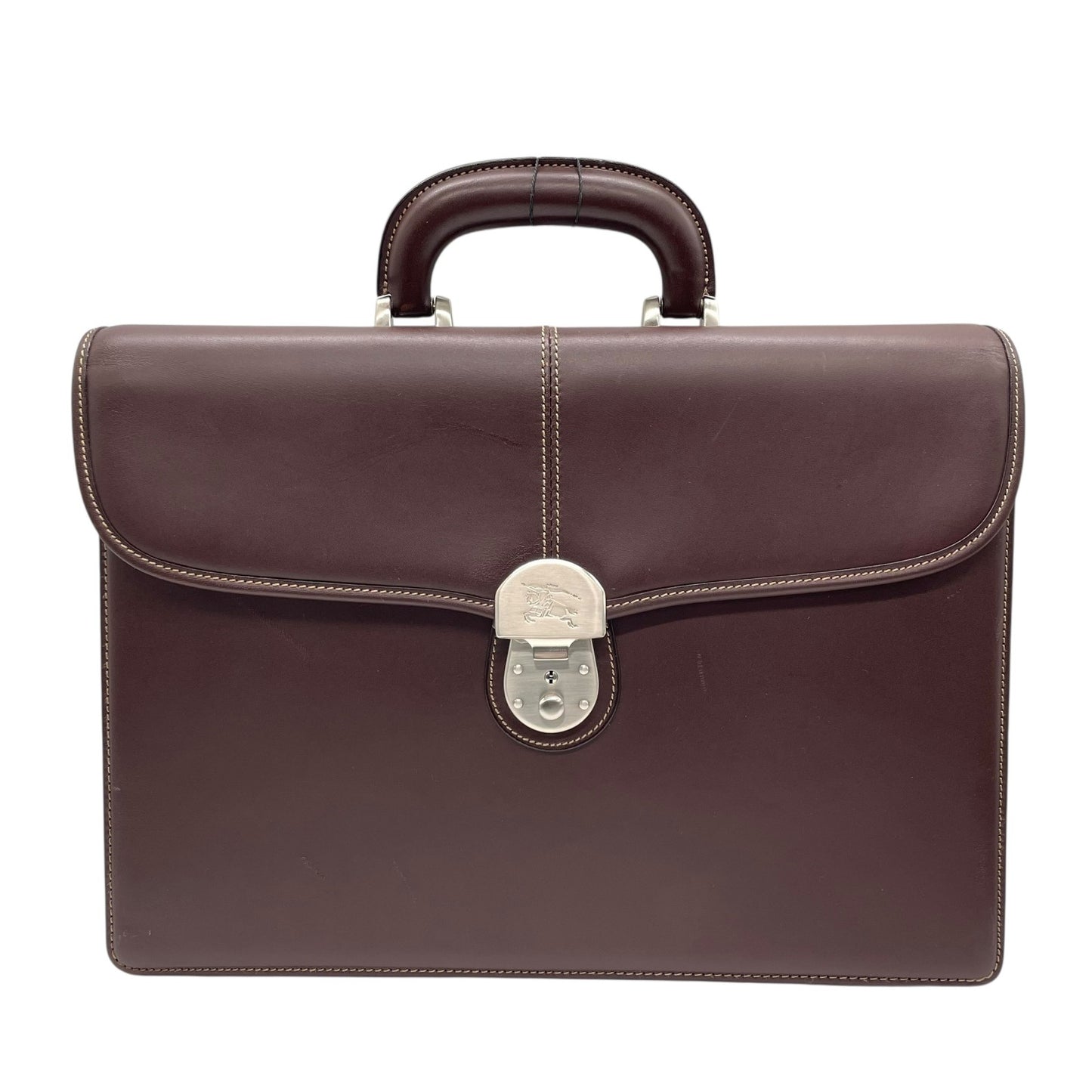 BURBERRY バーバリー ビジネスバッグ レザー ブラウン【中古】 メンズ