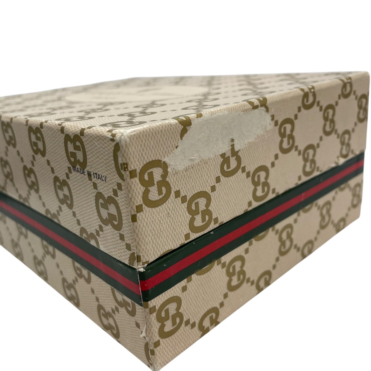 GUCCI グッチ GGスプリーム PVC レザー ポーチ グレー ベージュ ブラウン ゴールド金具 64・01 クラシックデザイン メンズ C