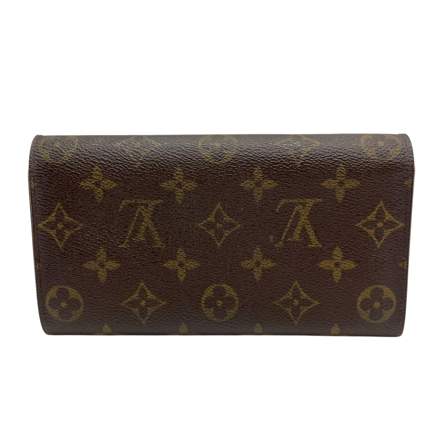 LOUIS VUITTON ルイヴィトン モノグラム ポシェット ポルトモネ クレディ 長財布 二つ折り ファスナー M61726 茶 ブラウン PVC レザー メンズ レディース W3