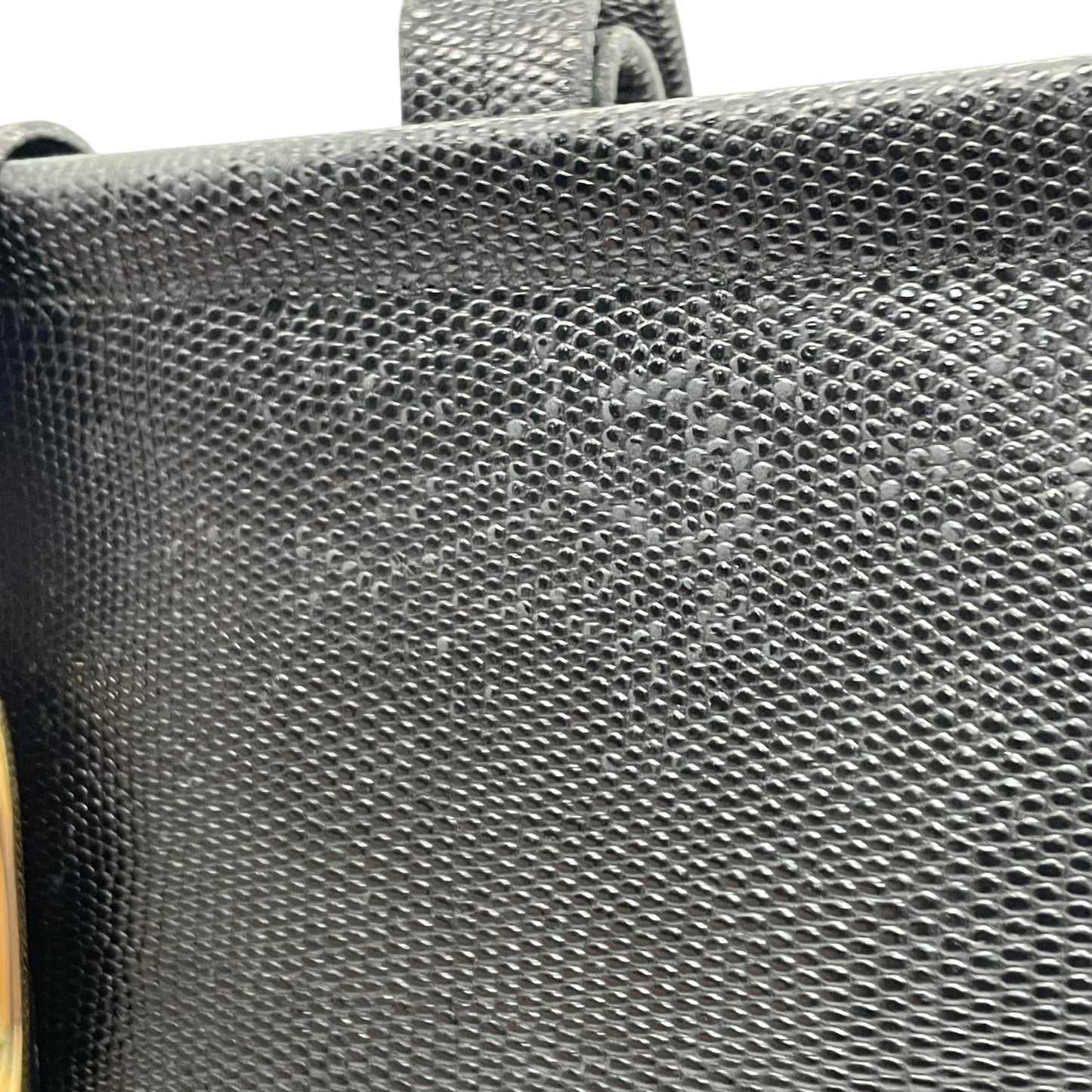 Salvatore Ferragamo フェラガモ ヴァラリボン トートバッグ ワンショルダー レザー トカゲ型押し 黒 ブラック ゴールド金具 肩掛け可 サルヴァトーレフェラガモ レディース E