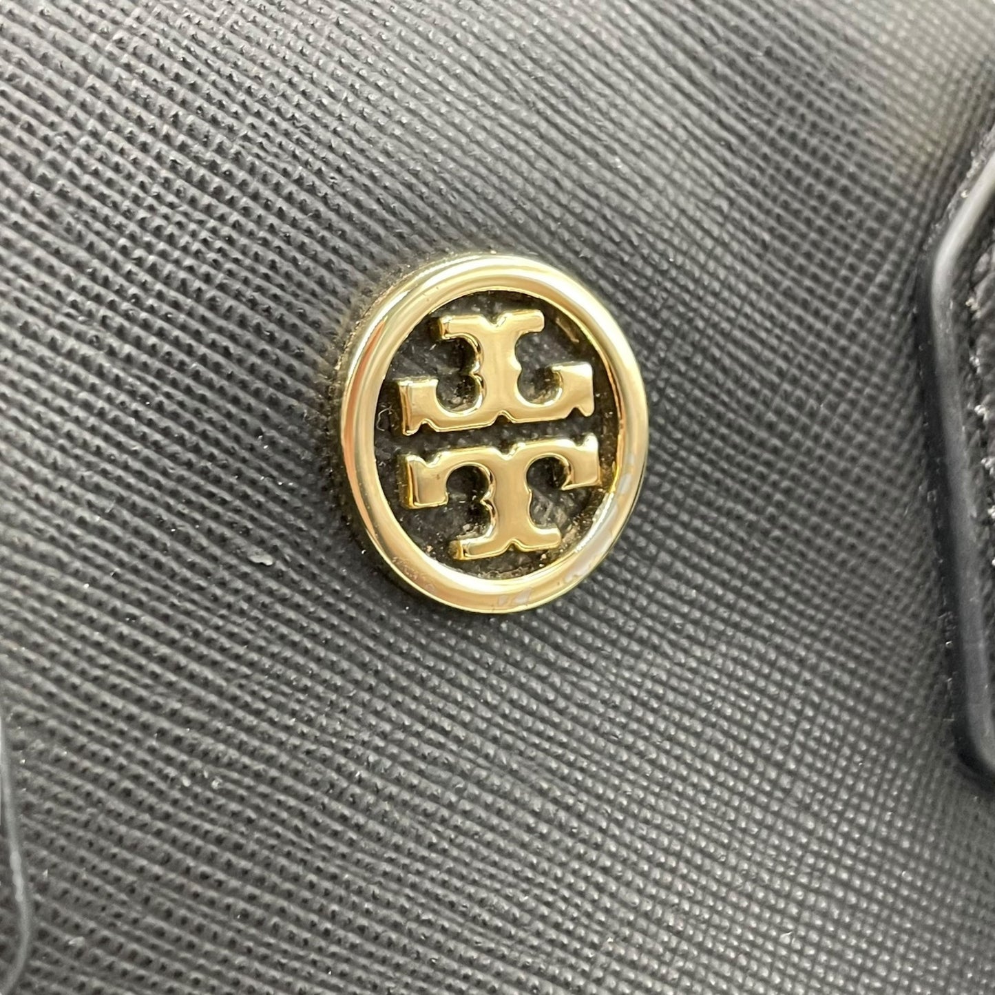美品 Tory Burch トリーバーチ 2WAY ハンドバッグ ショルダーバッグ 黒 ブラック レザー ロビンソン ゴールド金具 ロゴ 斜め掛け 手提げ レディース ミニバッグ E5