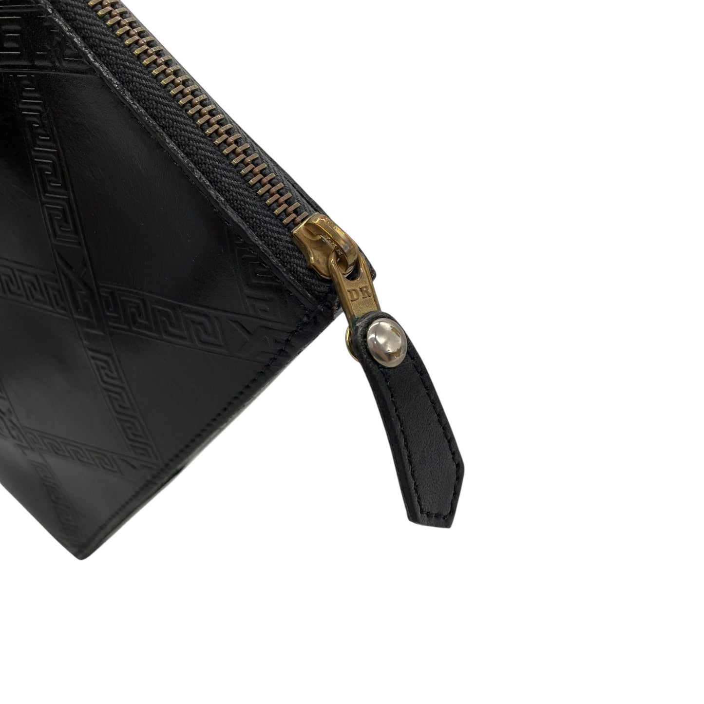 YVES SAINT LAURENT イヴサンローラン クラッチバッグ 黒 ブラック レザー ゴールド金具 ロゴ型押し ファスナー開閉 セカンドバッグ メンズ ヴィンテージ S97