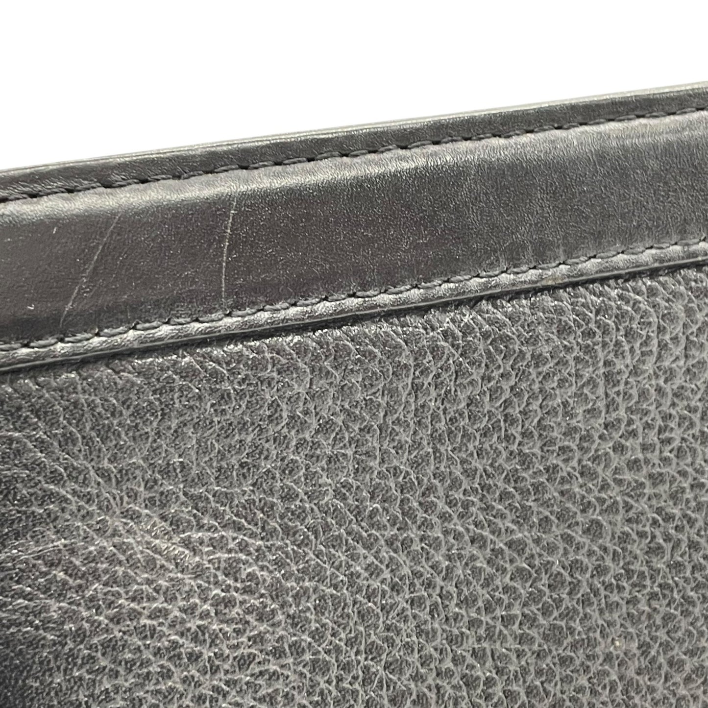 Authentic BURBERRY Black Leather Clutch Bag Nova Check Interior Horse Logo