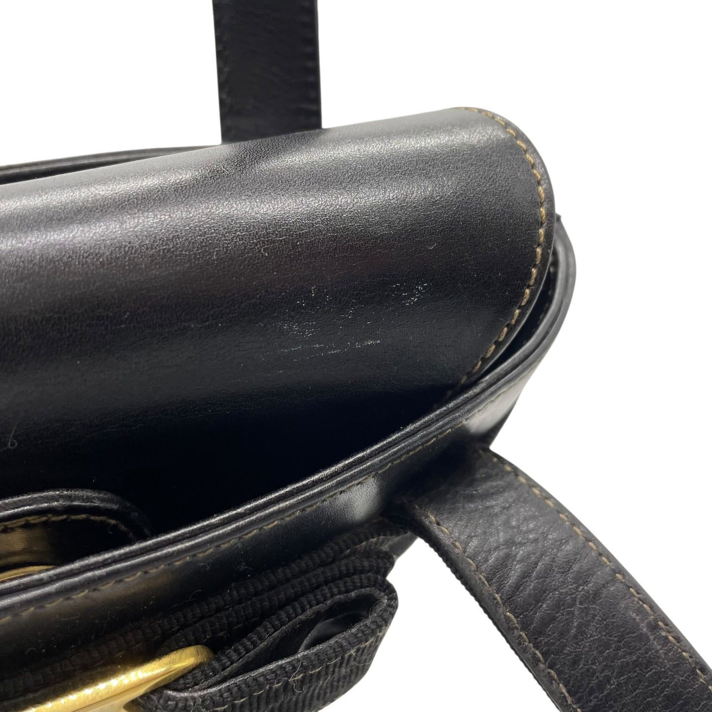 Salvatore Ferragamo サルヴァトーレ フェラガモ BA216161 ハンドバッグ ヴァラリボン 黒 ブラック レザー ゴールド金具 バケツ型 ヴィンテージ レディース B4