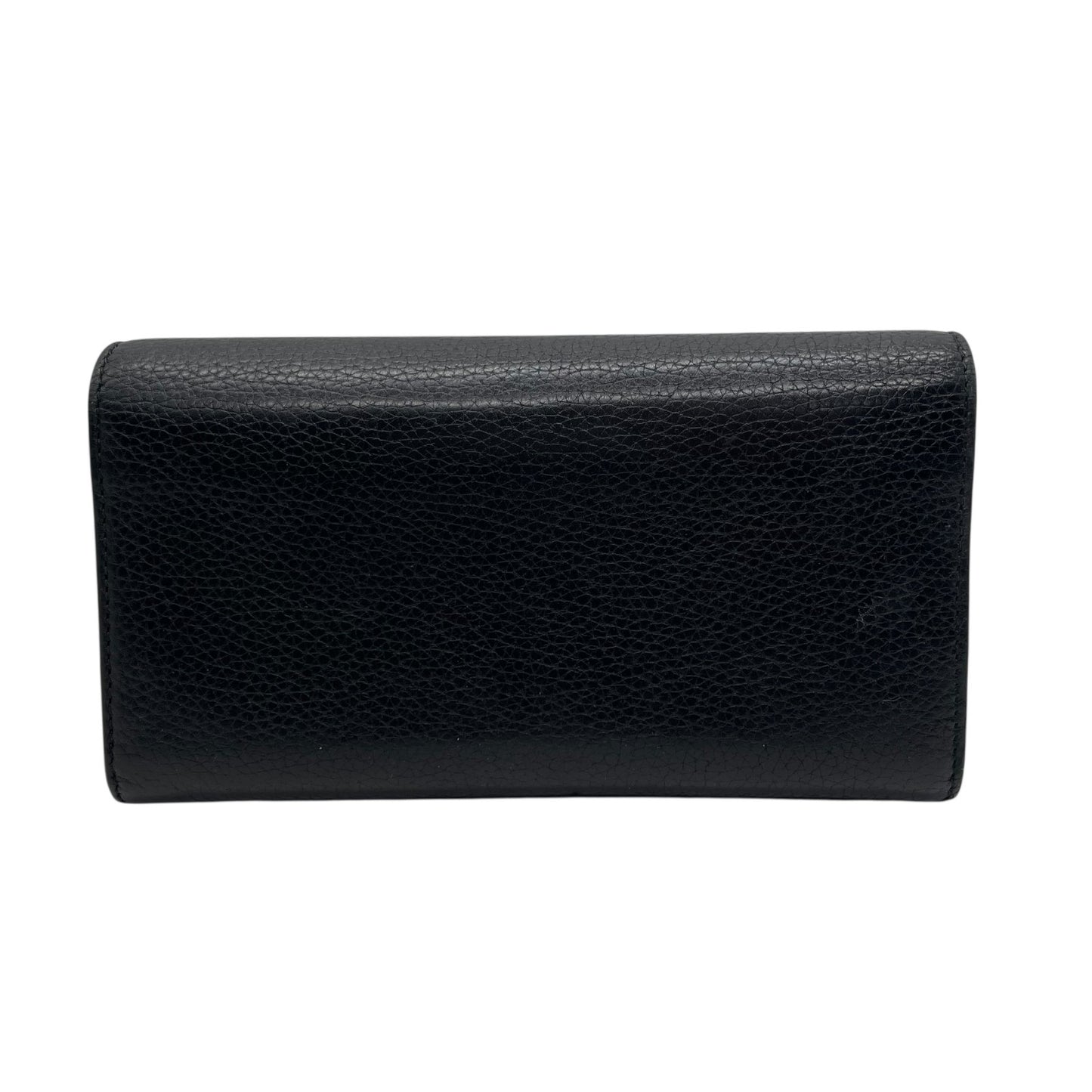 GUCCI グッチ GGマーモント 長財布 レザー 黒 ブラック ゴールド金具 箱付き レディース W2