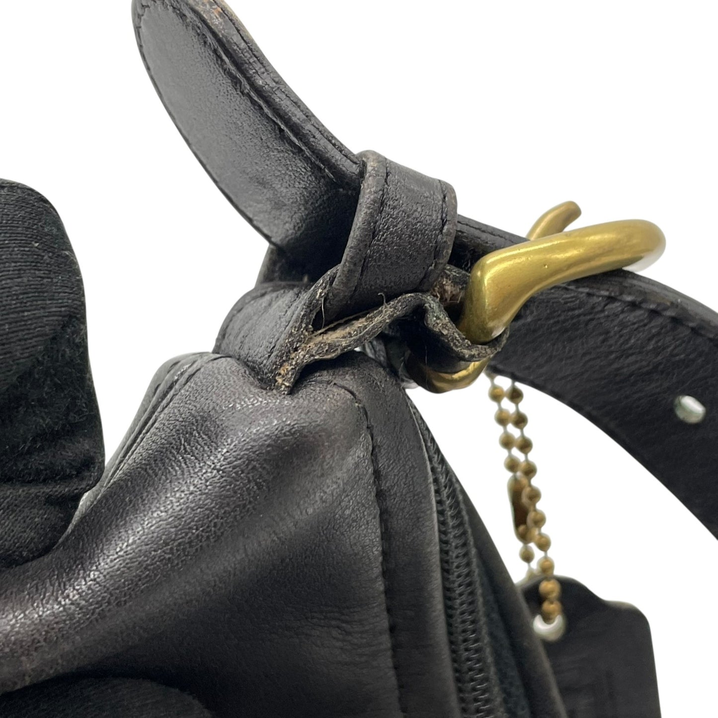 希少 COACH オールドコーチ ヴィンテージ ショルダーバッグ クロスボディ 斜め掛け オールレザー フルグレイン 黒 ブラック ゴールド金具 バケツ型 403