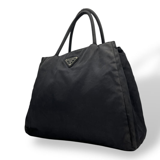 美品 PRADA プラダ ナイロントートバッグ ブラック 三角ロゴプレート 大容量 ハンドバッグ レディース メンズ 正規品 K3